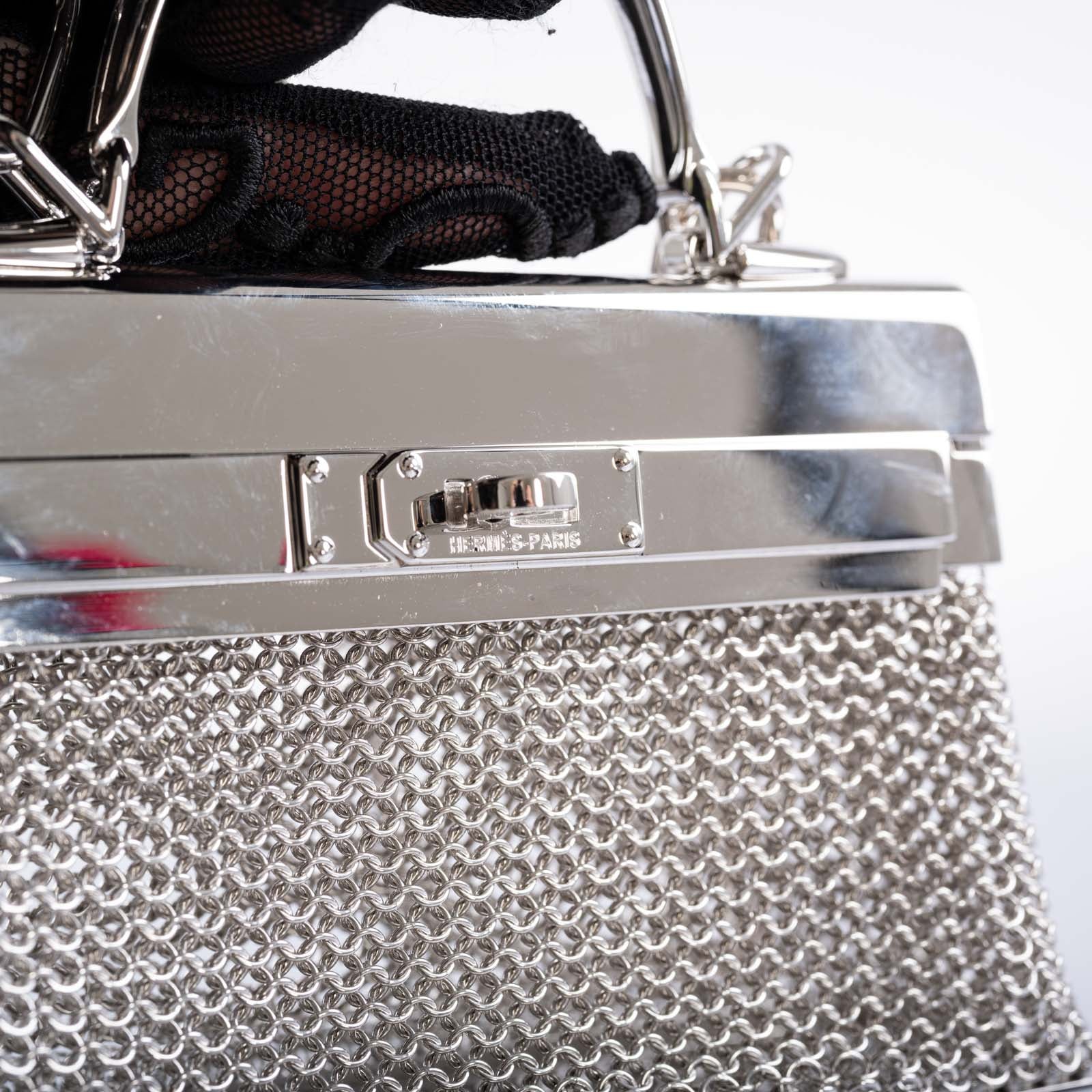 Hermès Kelly Sterling Silver Sac Bijou Chaine Bag