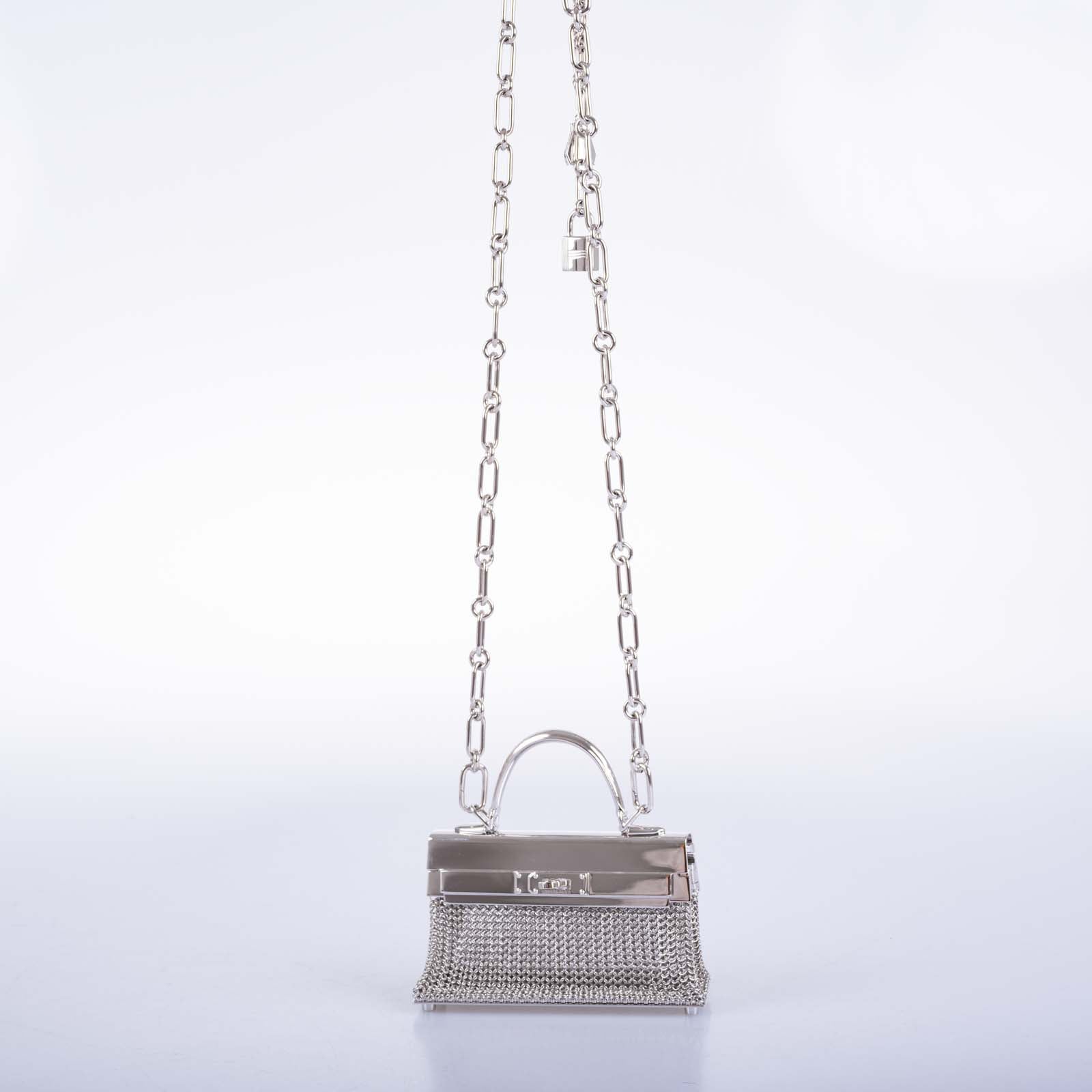 Hermès Kelly Sterling Silver Sac Bijou Chaine Bag