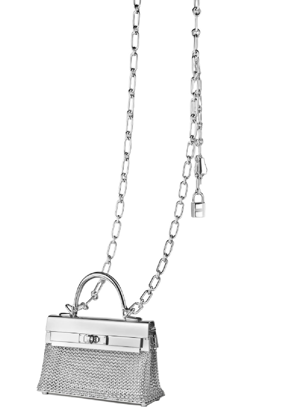 Hermès Kelly Sterling Silver Sac Bijou Chaine Bag