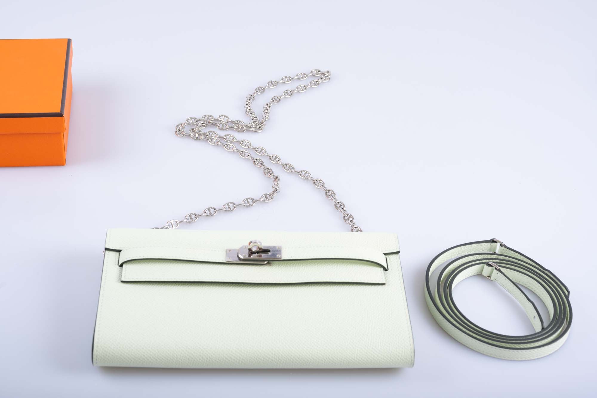 Hermès Kelly To Go Wallet Vert Fizz Epsom Palladium Hardware