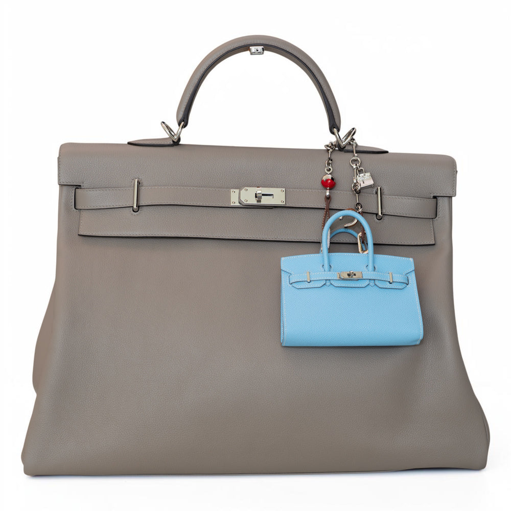 Hermès Kelly Voyage 50 Grey Togo Palladium Hardware