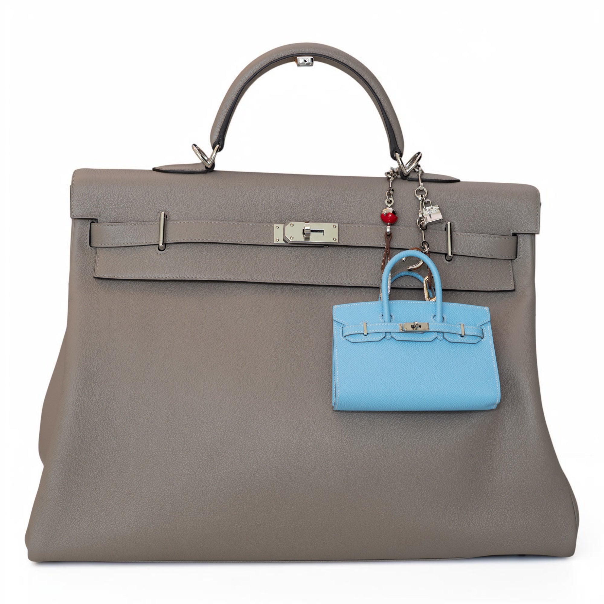 Hermès Kelly Voyage 50 Grey Togo Palladium Hardware