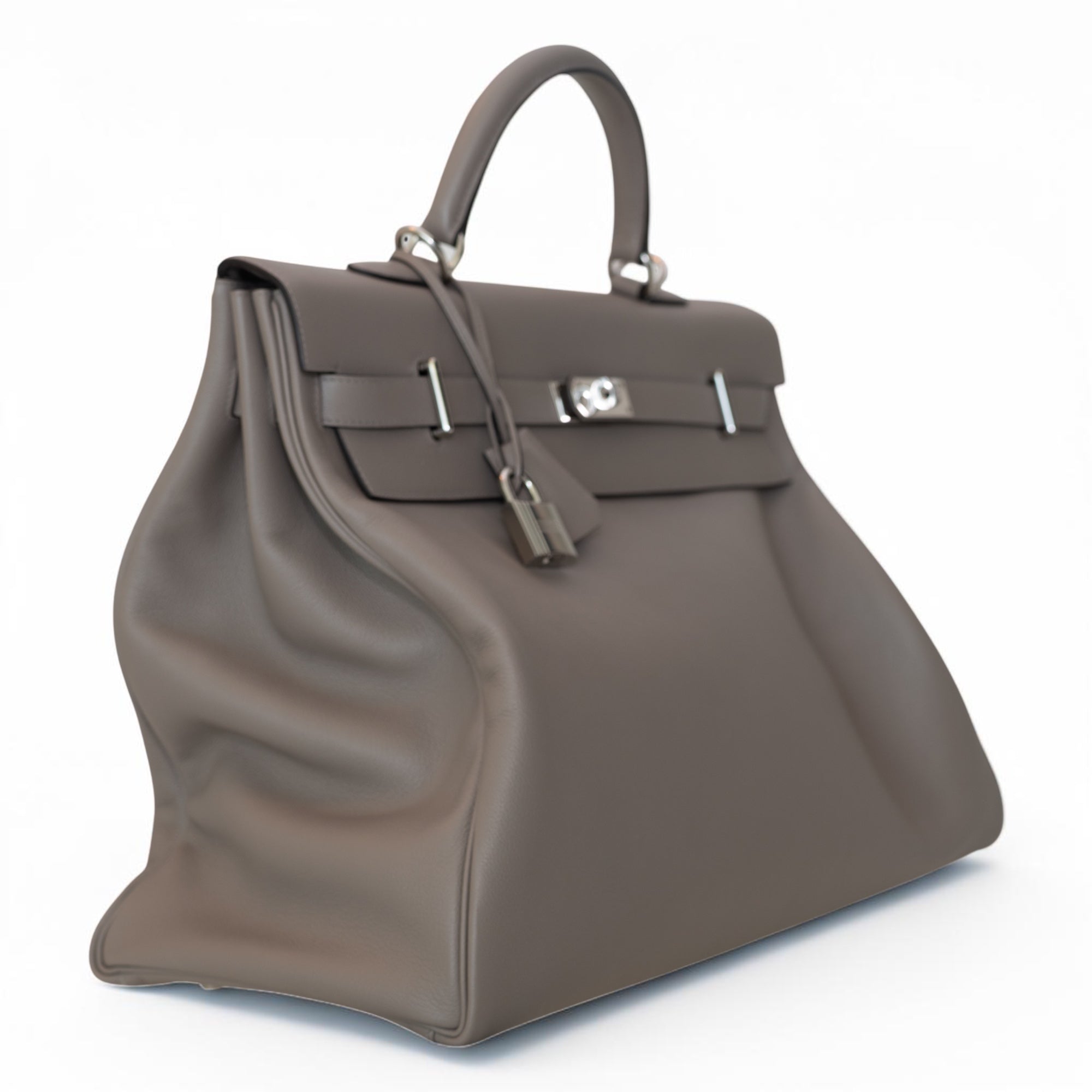 Hermès Kelly Voyage 50 Grey Togo Palladium Hardware