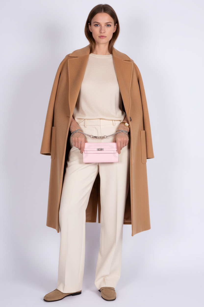 Hermès Kelly Wallet Ghillies Rose Sakura Swift Palladium Hardware