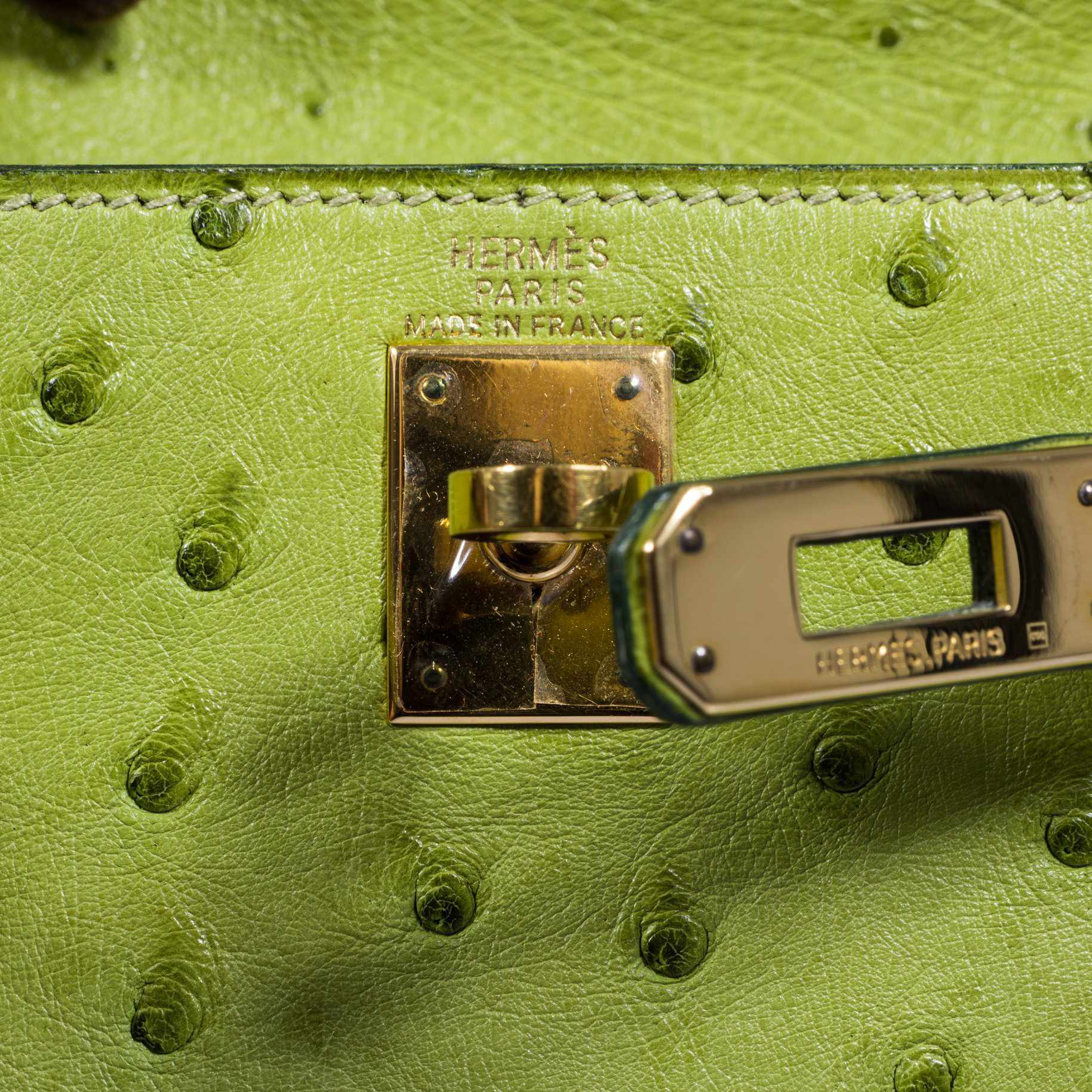 Hermès Kelly a Dos Backpack Vert Anis Ostrich Gold Hardware