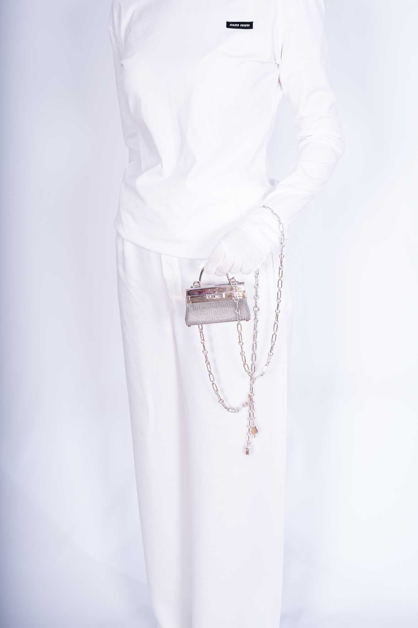 Hermès Kellymorphose Kelly Sterling Silver Sac Bijou Chaine Bag