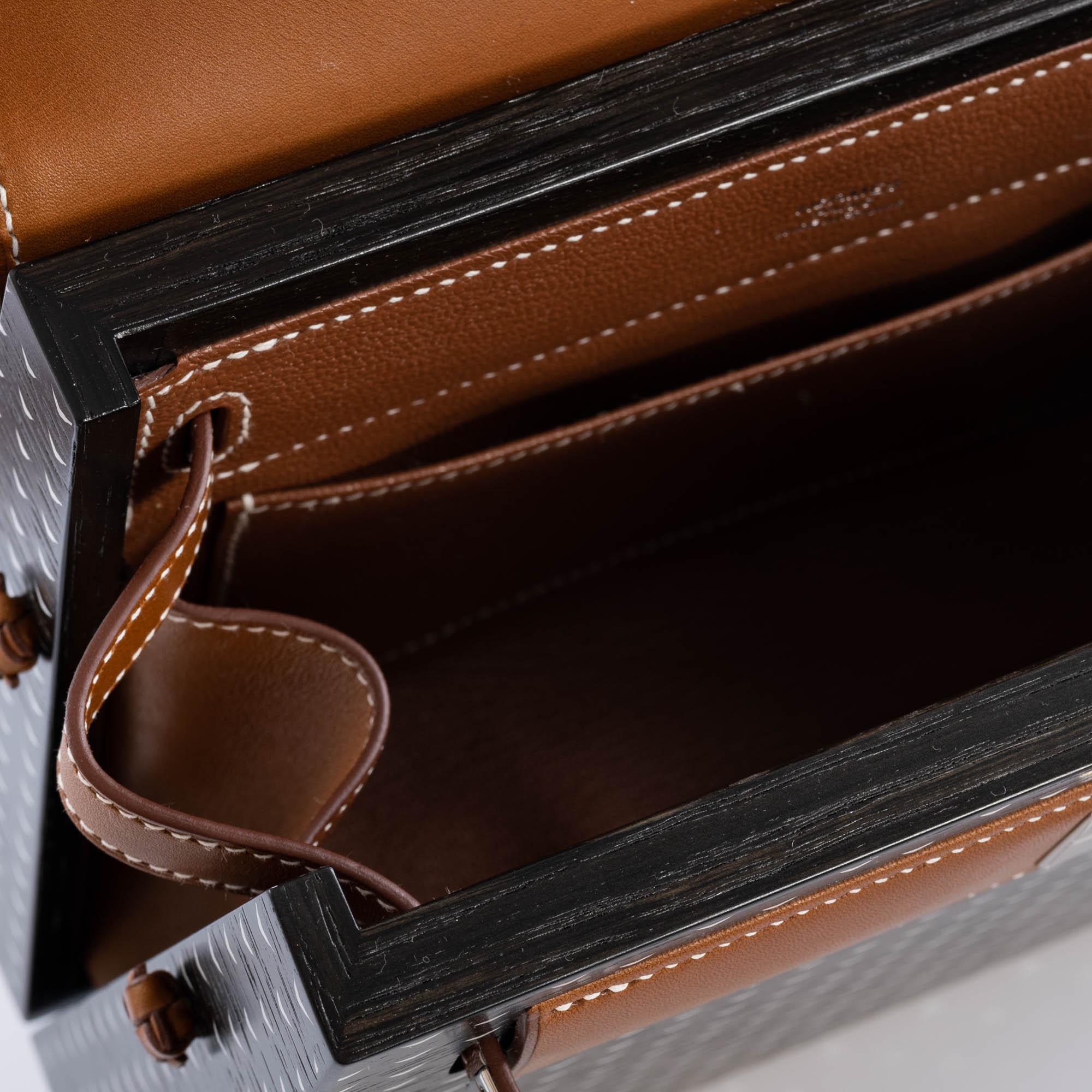 Hermès Kellywood 22 Bog Oak, Aluminum & Barenia Leather Palladium