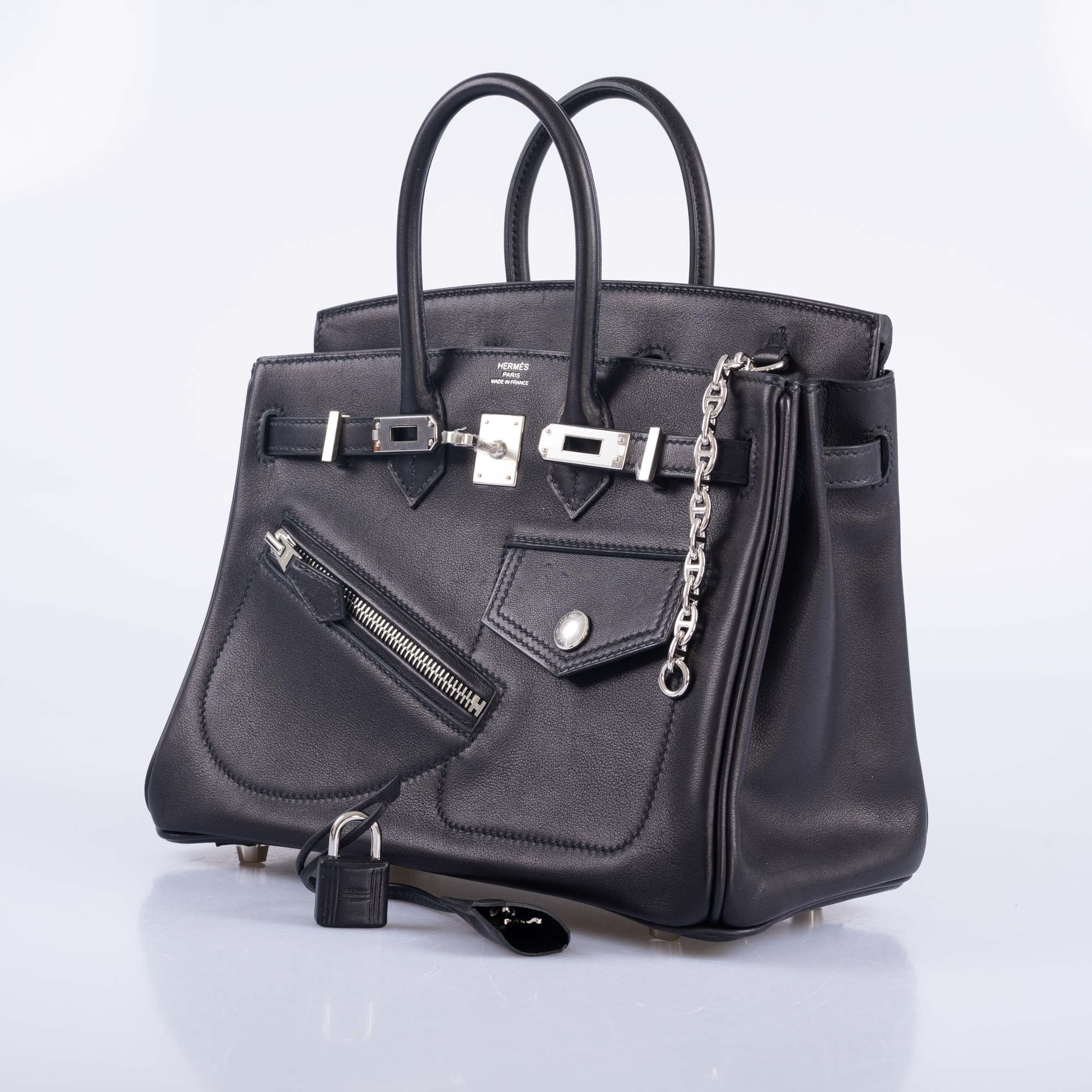 Hermès Limited Edition Birkin Rock 25 Black Volupto Palladium
