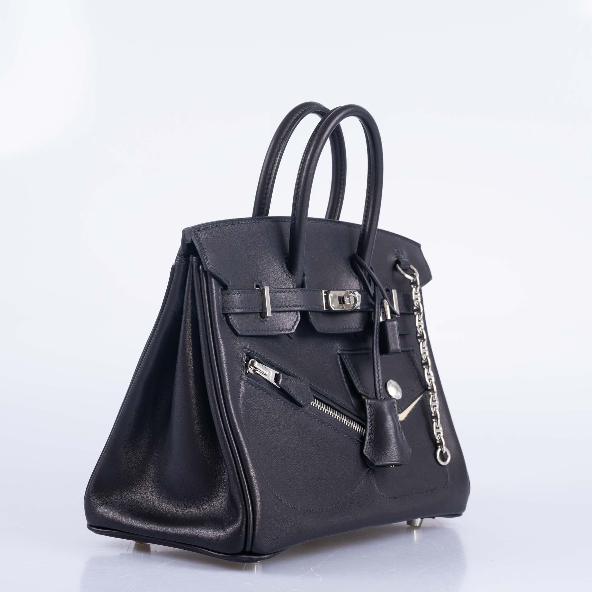 Hermès Limited Edition Birkin Rock 25 Black Volupto Palladium