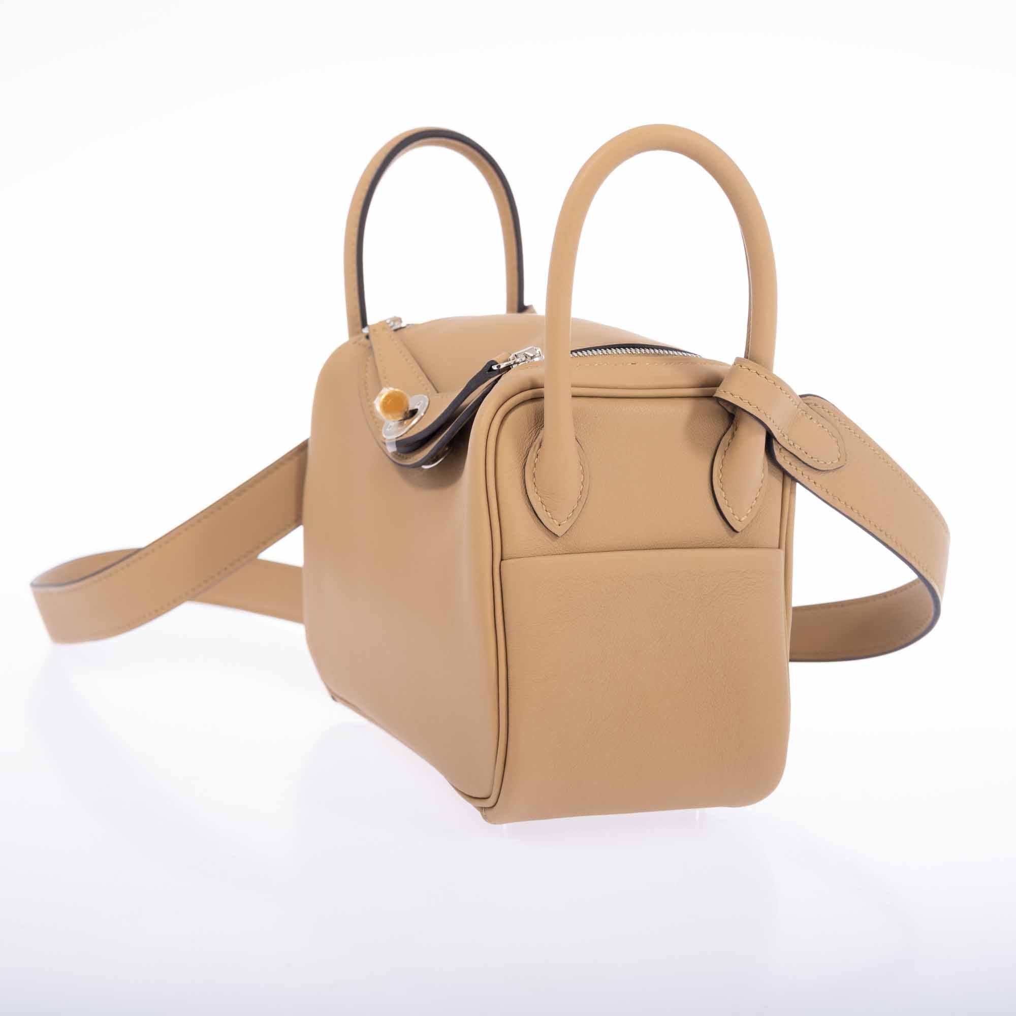 Hermès Lindy Mini II Poussier Swift Electrum Hardware – JANEFINDS