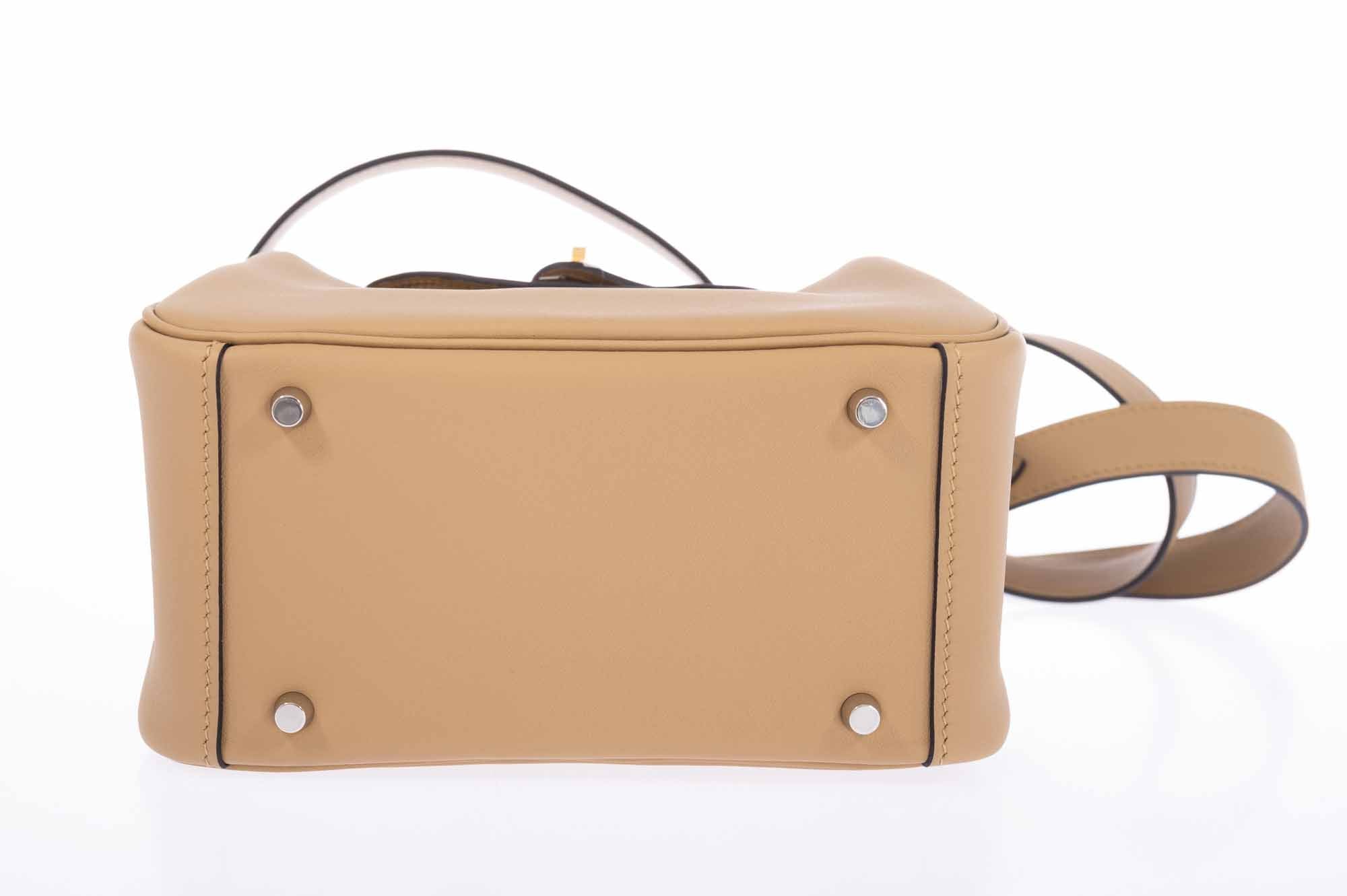 Hermès Lindy Mini II Poussier Swift Electrum Hardware