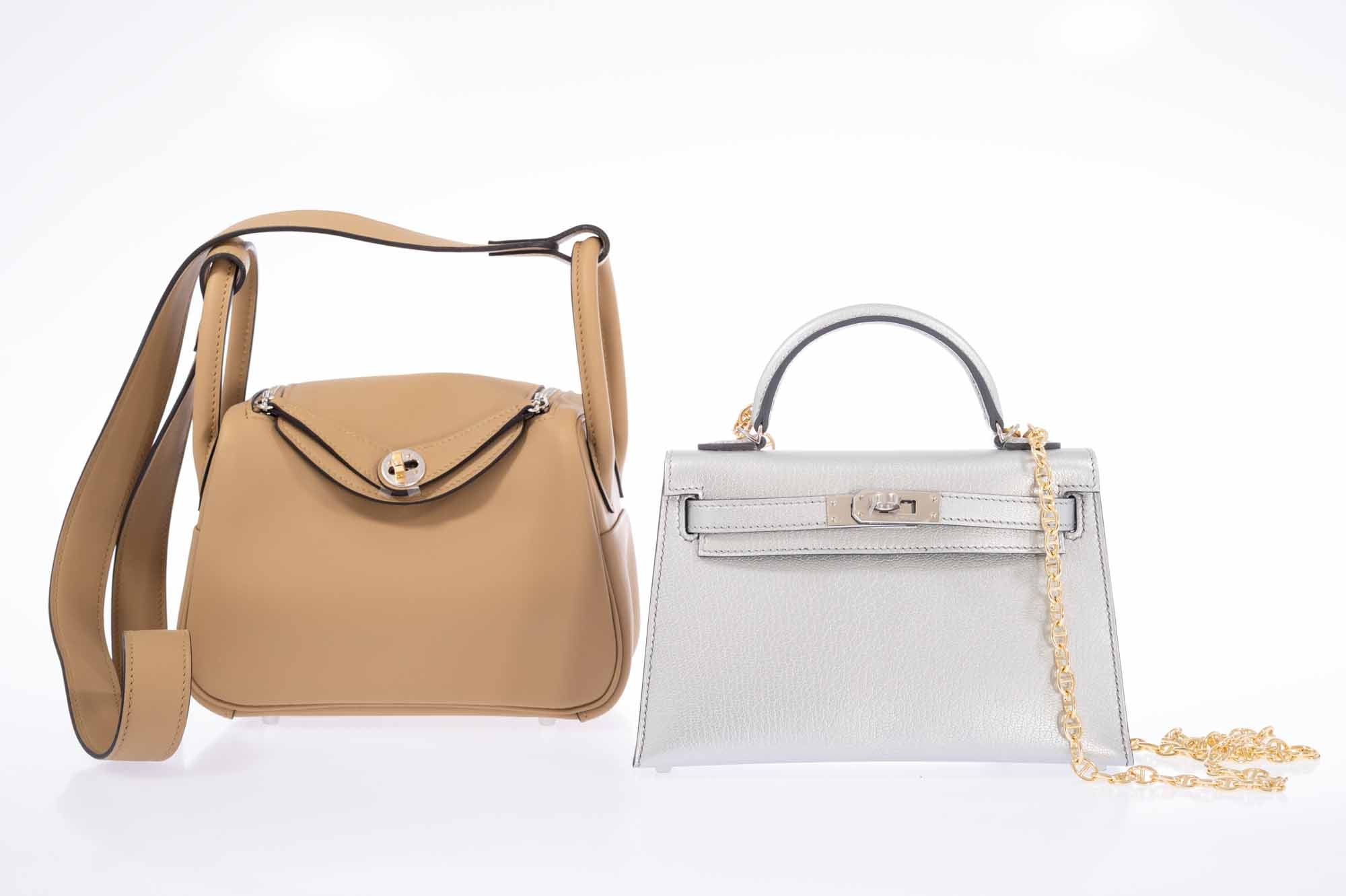 Hermès Lindy Mini II Poussier Swift Electrum Hardware