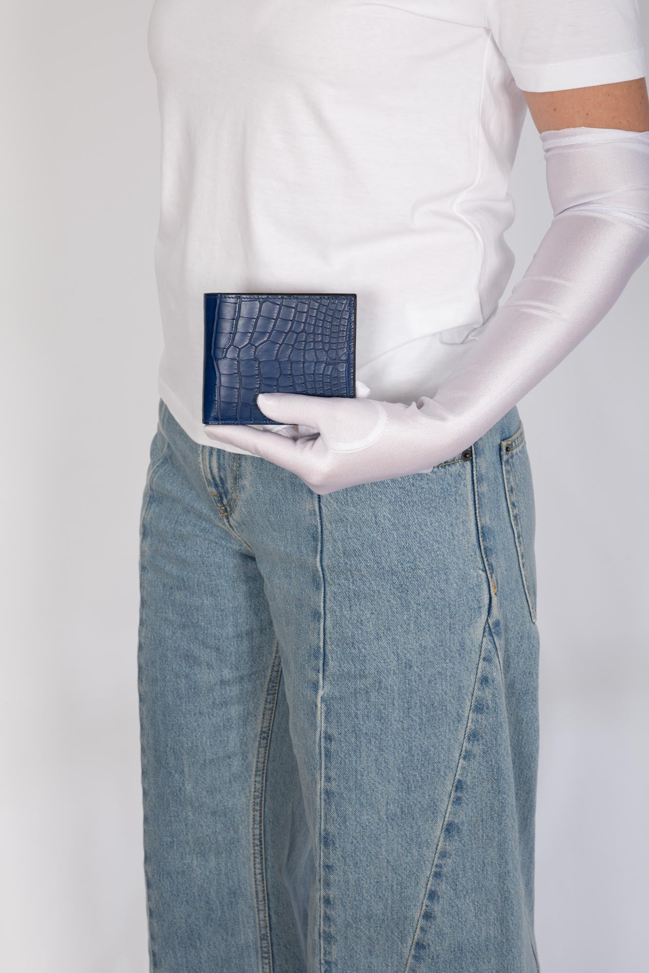 Hermès MC2 Bifold Wallet Matte Alligator Bleu Indigo