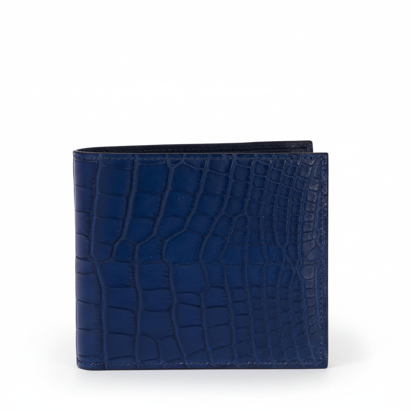 Hermès MC2 Bifold Wallet Matte Alligator Bleu Indigo