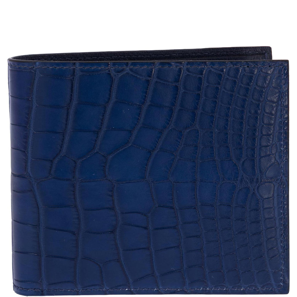 Hermès MC2 Bifold Wallet Matte Alligator Bleu Indigo