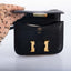 Hermès Micro Constance 14 Black Varanus Lizard with Gold Hardware