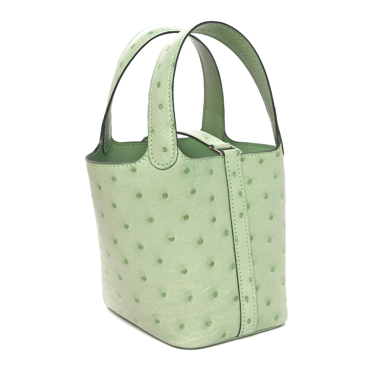 Hermès Picotin Lock in Vert Criquet Ostrich with Palladium hardware, image 8 of 8