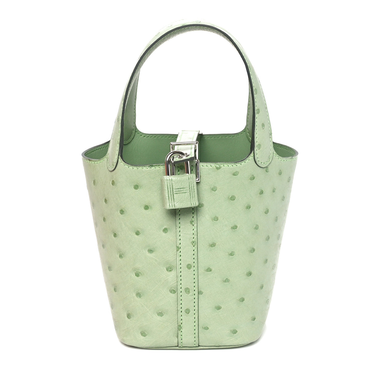 Hermès Picotin Lock in Vert Criquet Ostrich with Palladium hardware