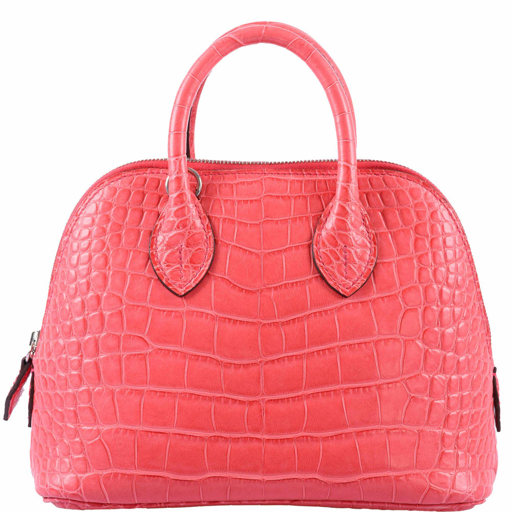 Hermès Mini Bolide 1923 Bougainvillier Matte Alligator Mississippiensis Palladium Hardware