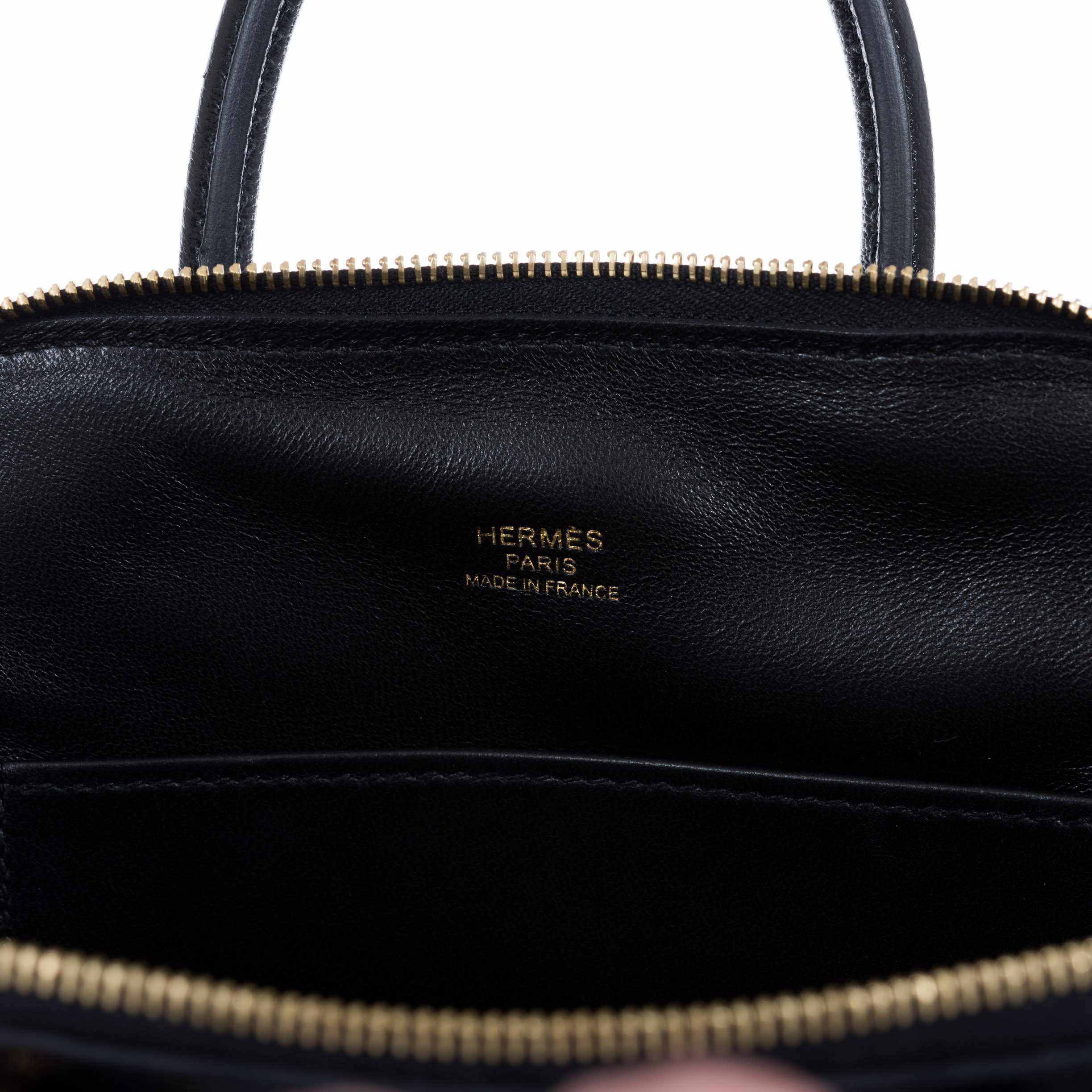 Hermès Mini Bolide 1923 Noir Mysore Chèvre Gold Hardware