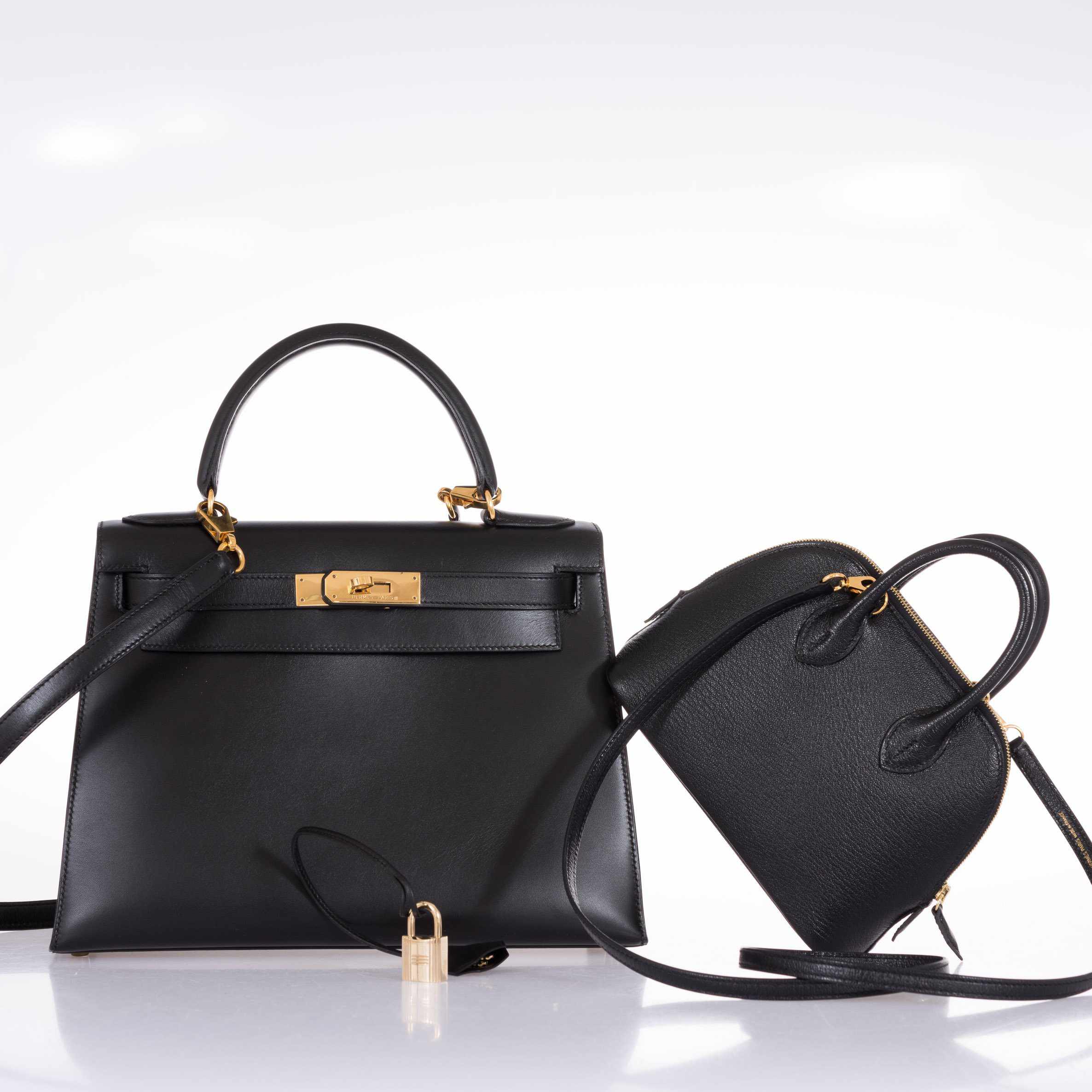 Hermès Mini Bolide 1923 Noir Mysore Chèvre Gold Hardware