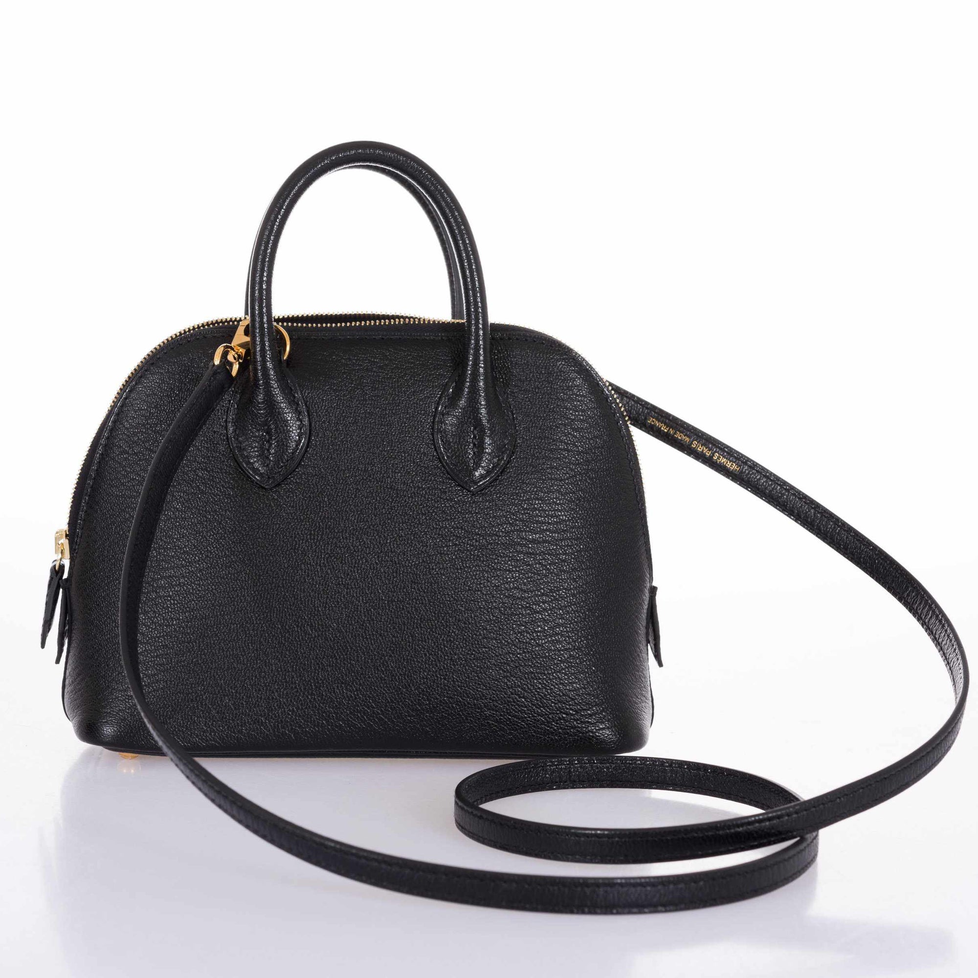 Hermès Mini Bolide 1923 Noir Mysore Chèvre Gold Hardware