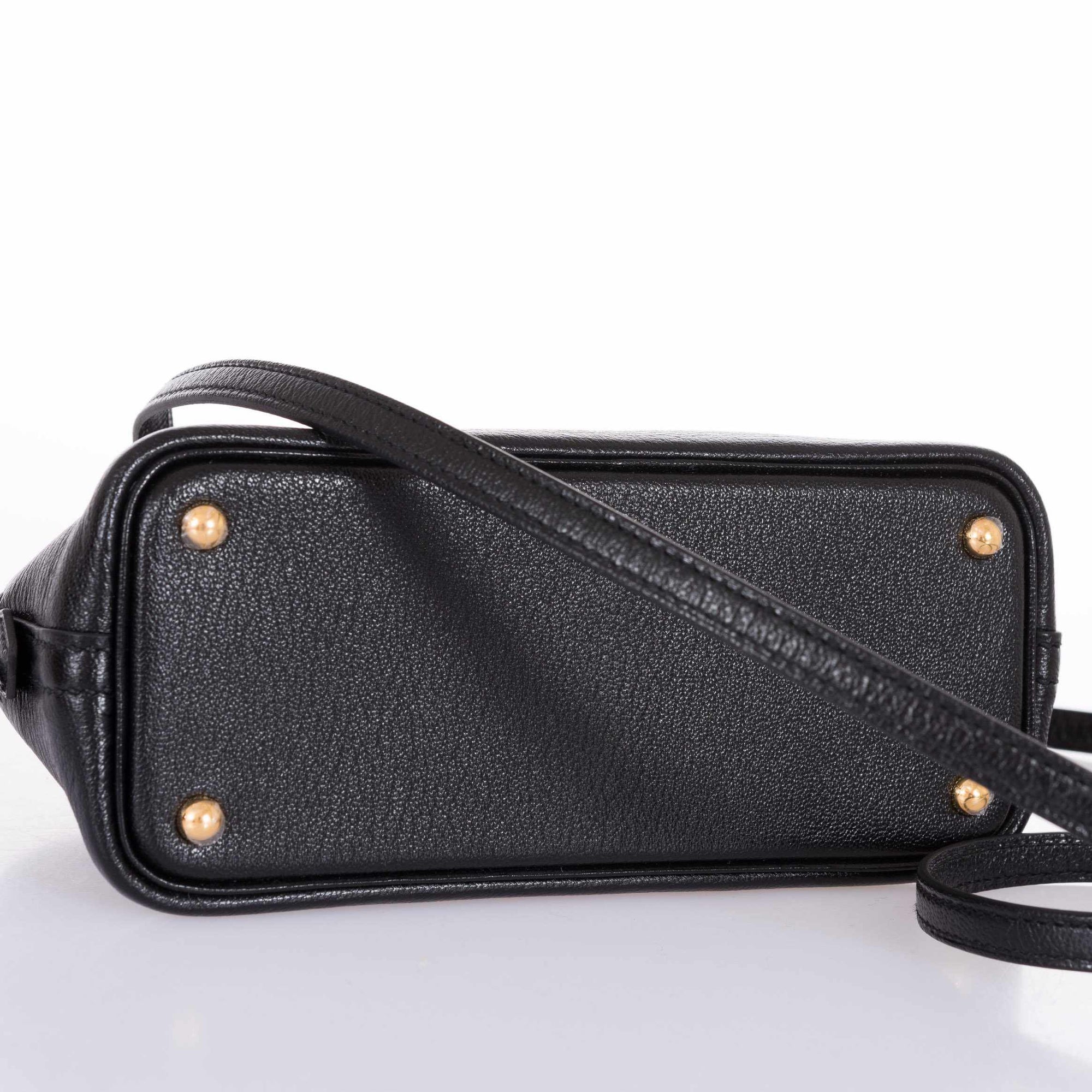 Hermès Mini Bolide 1923 Noir Mysore Chèvre Gold Hardware