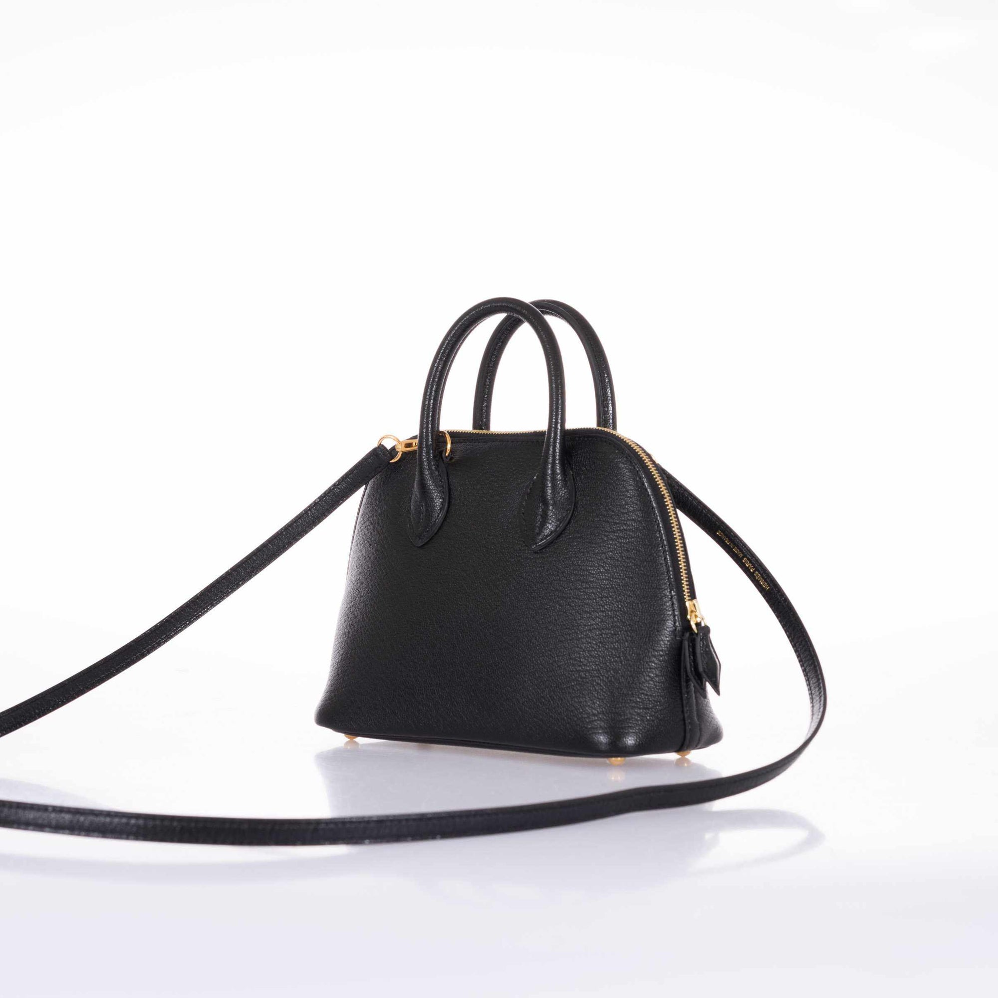 Hermès Mini Bolide 1923 Noir Mysore Chèvre Gold Hardware