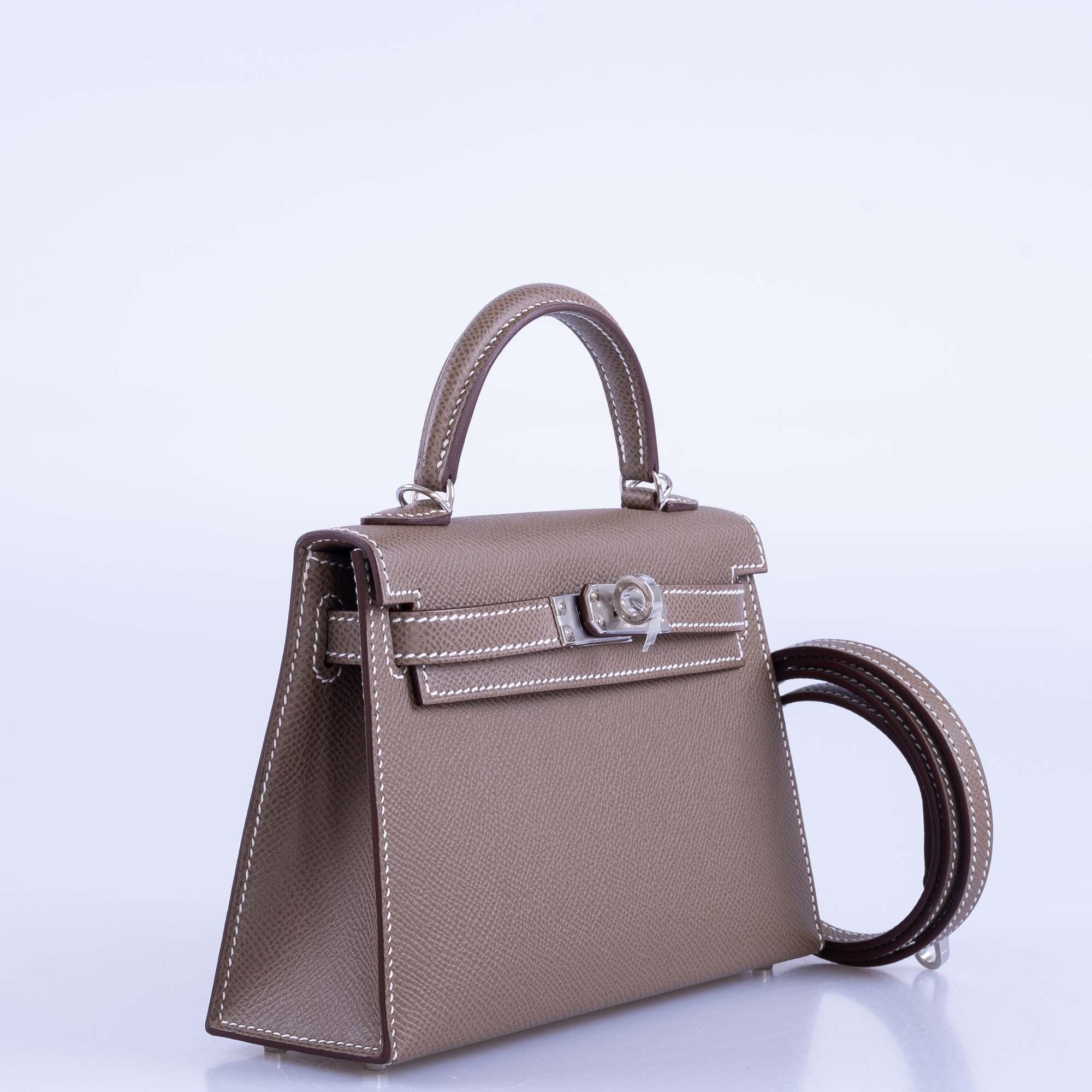 Hermès Mini Kelly 20 Etoupe Epsom Palladium Hardware