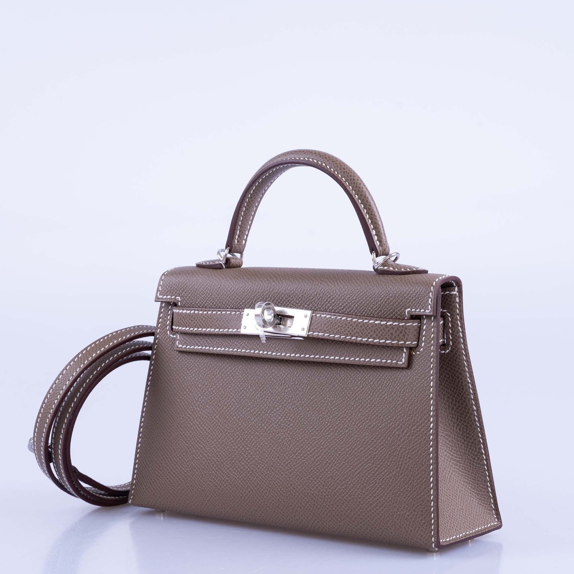 Hermès Mini Kelly 20 Etoupe Epsom Palladium Hardware