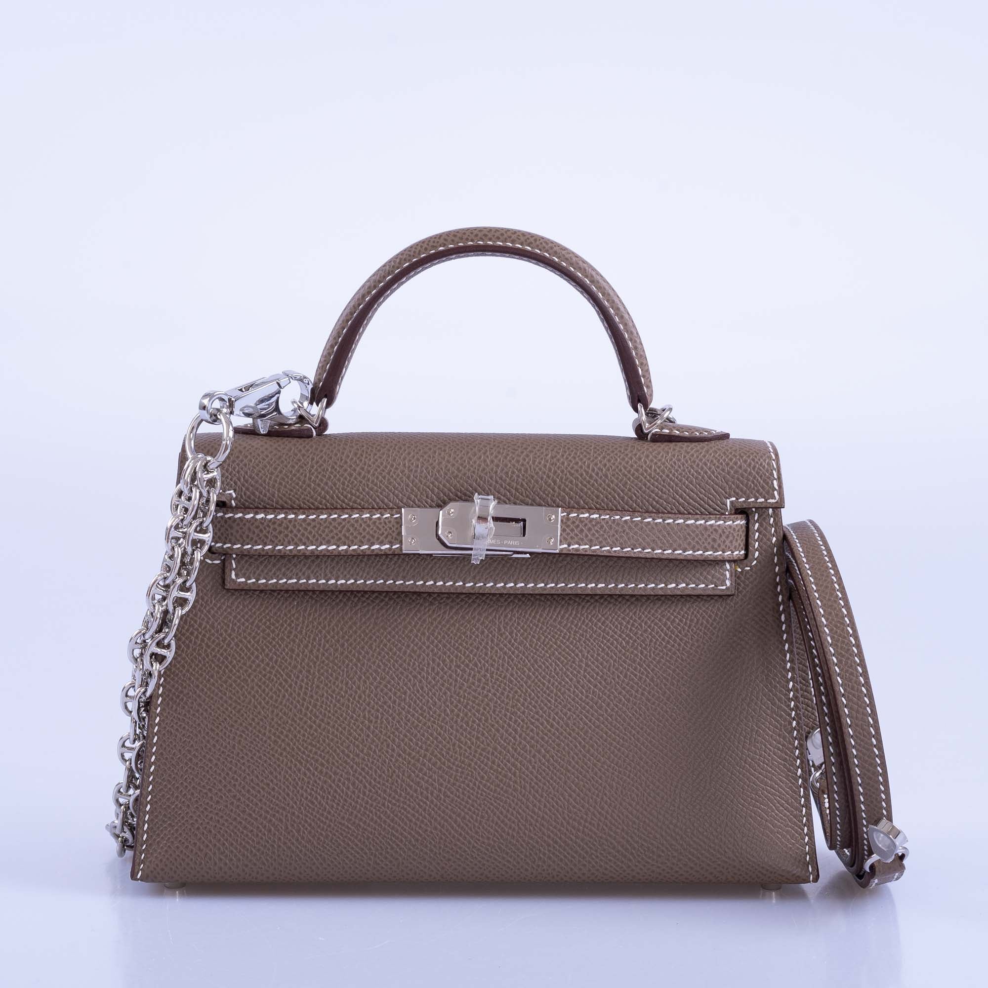 Hermès Mini Kelly 20 Etoupe Epsom Palladium Hardware