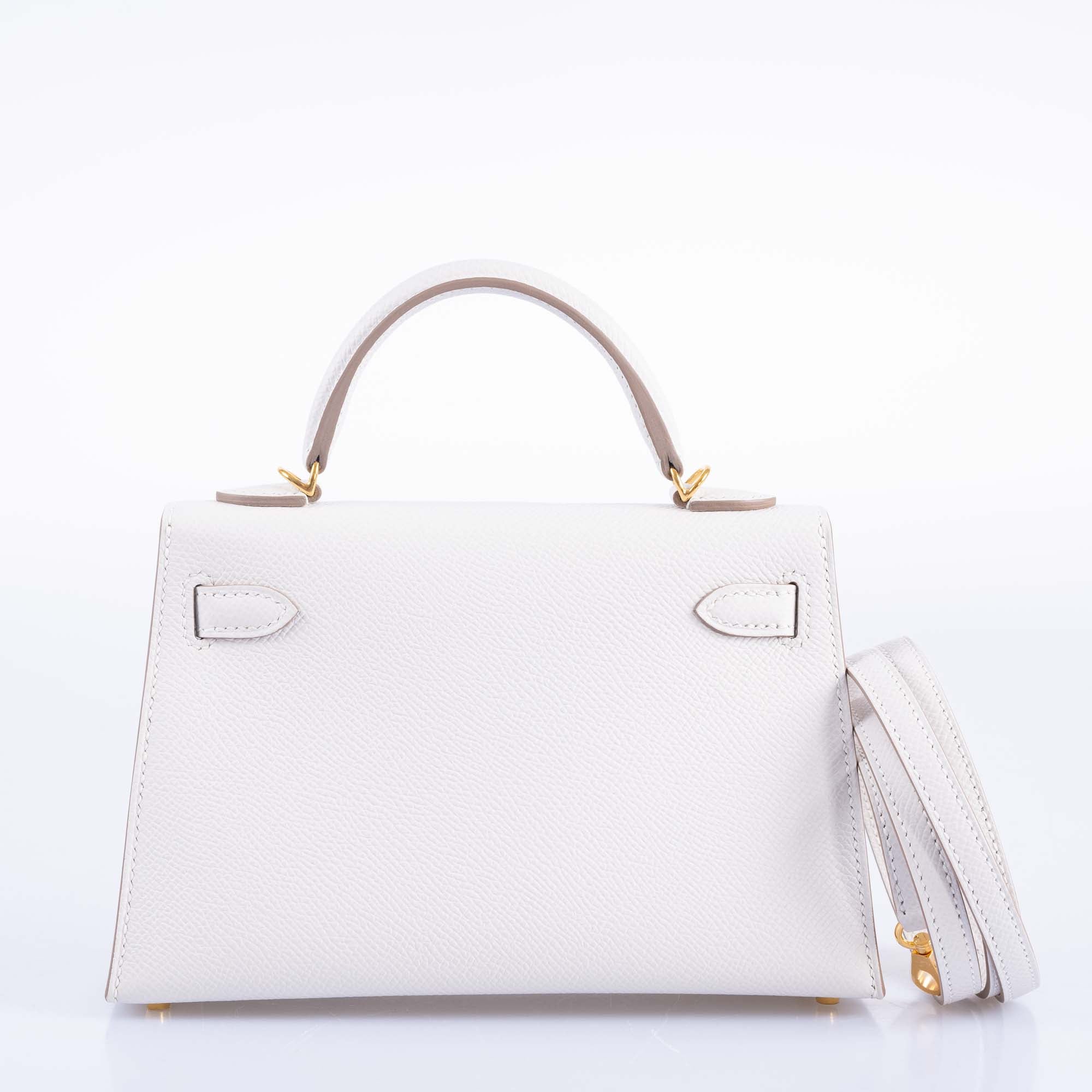 Hermès Mini Kelly 20 Gris Pale Epsom Gold Hardware