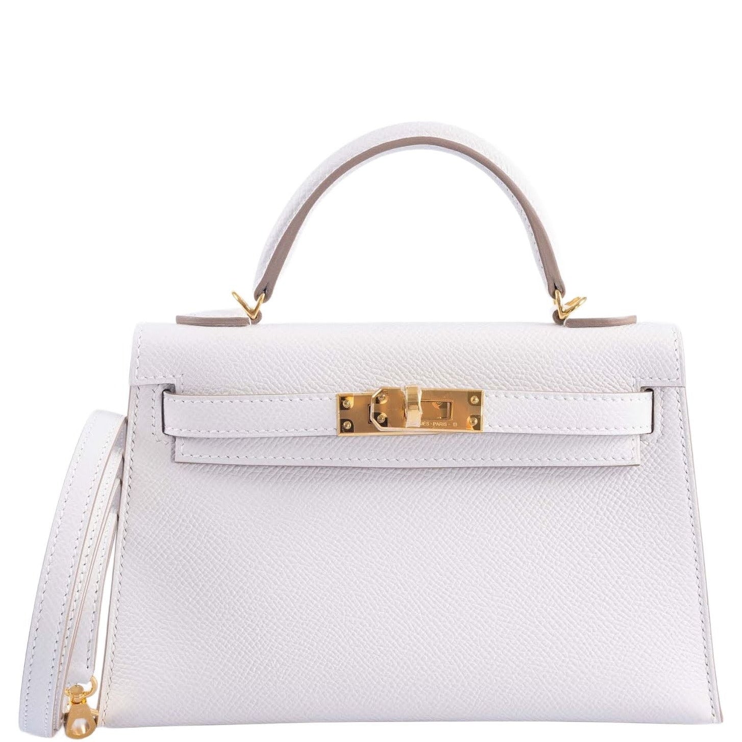 Hermès Mini Kelly 20 Gris Pale Epsom Gold Hardware