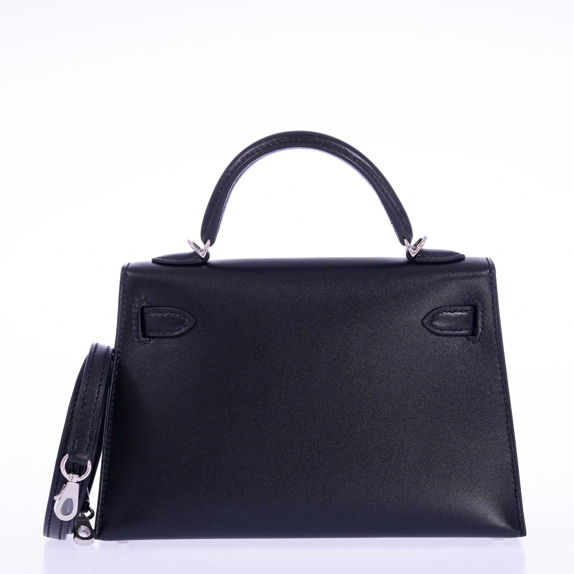 Hermès Mini Kelly 20 II Cheval de Bois Noir Tadelakt Palladium Hardware