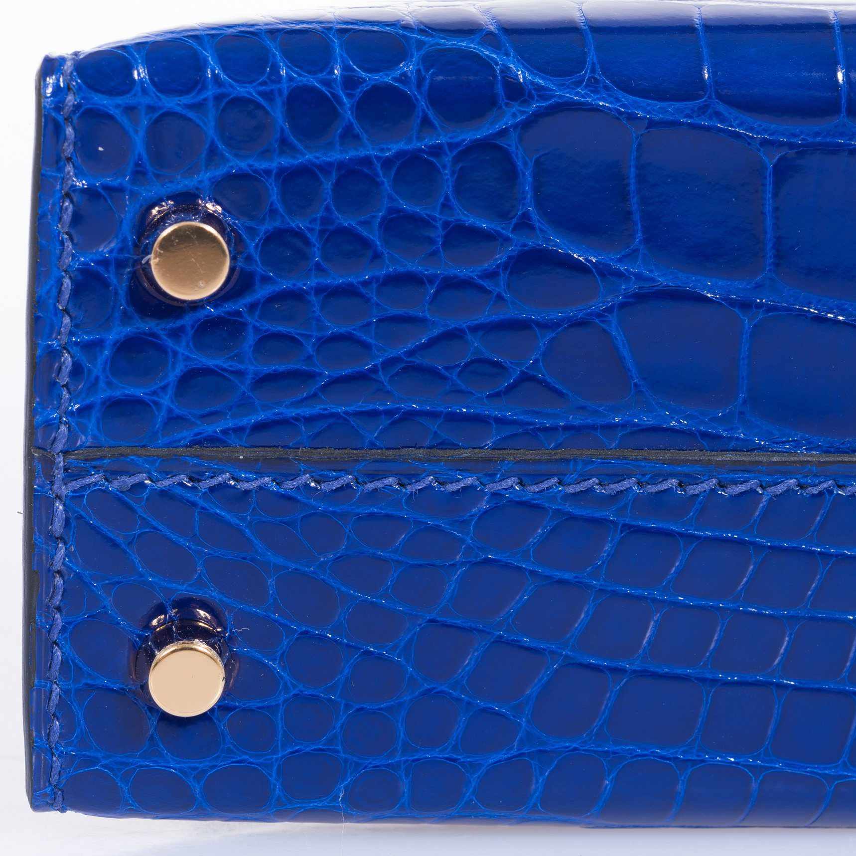 Hermès Mini Kelly 20 II Sellier Bleu Électrique Shiny Alligator Gold Hardware