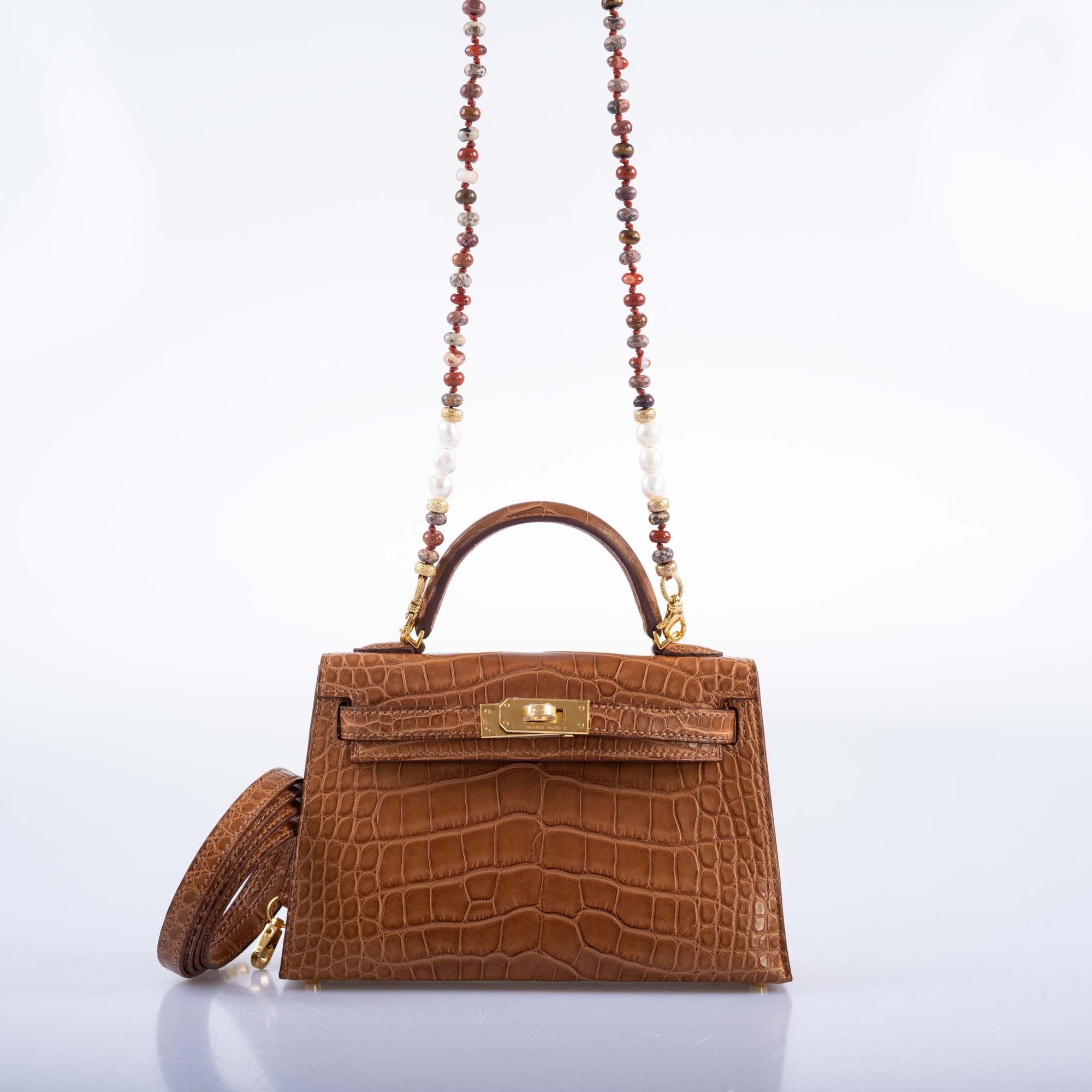 Hermès Mini Kelly 20 II Sellier Gold Matte Alligator Gold Hardware