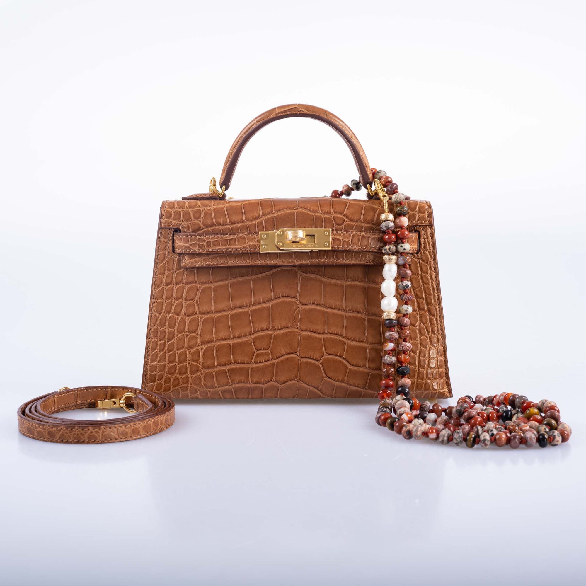 Hermès Mini Kelly 20 II Sellier Gold Matte Alligator Gold Hardware
