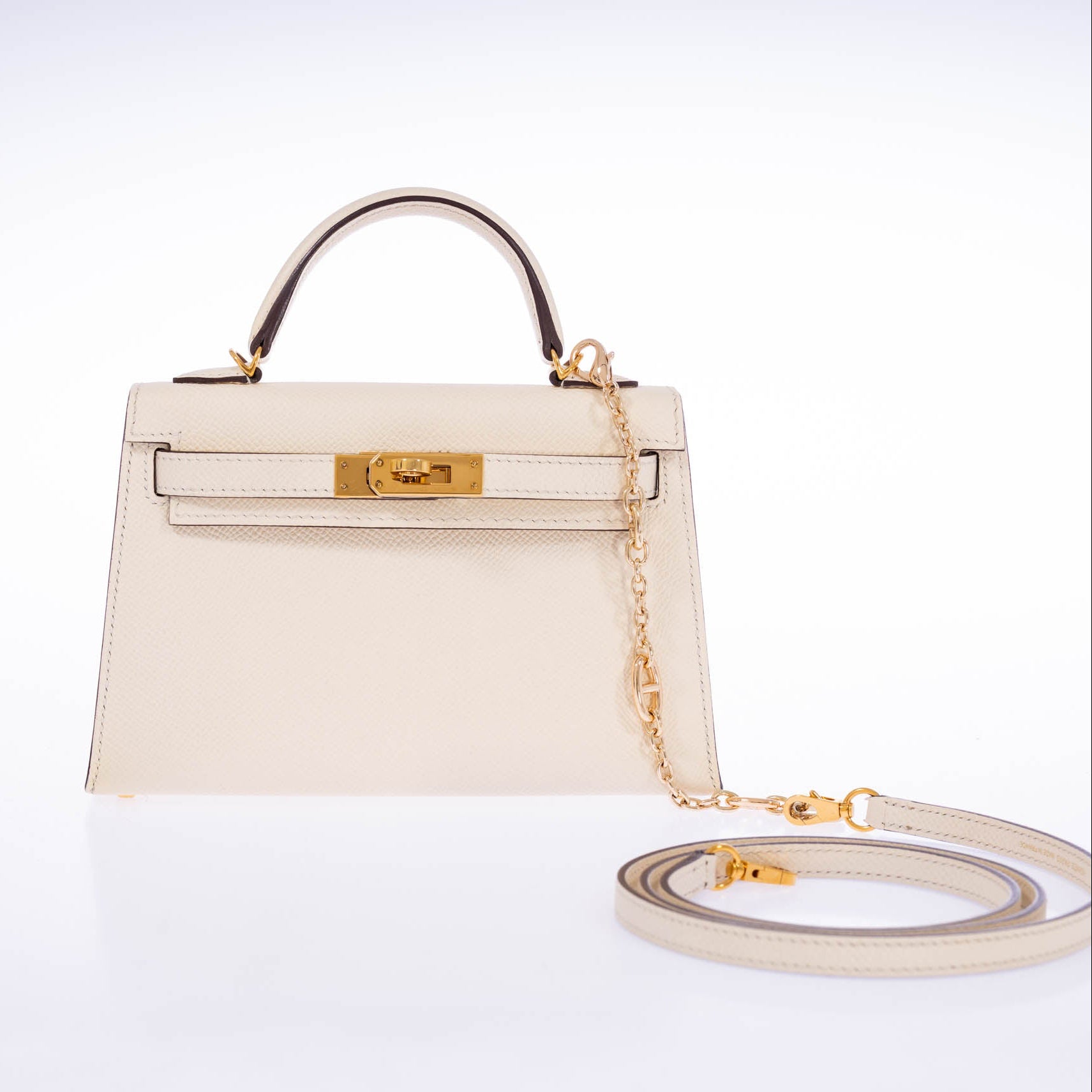 Hermès Mini Kelly 20 II Sellier Nata Epsom Gold Hardware