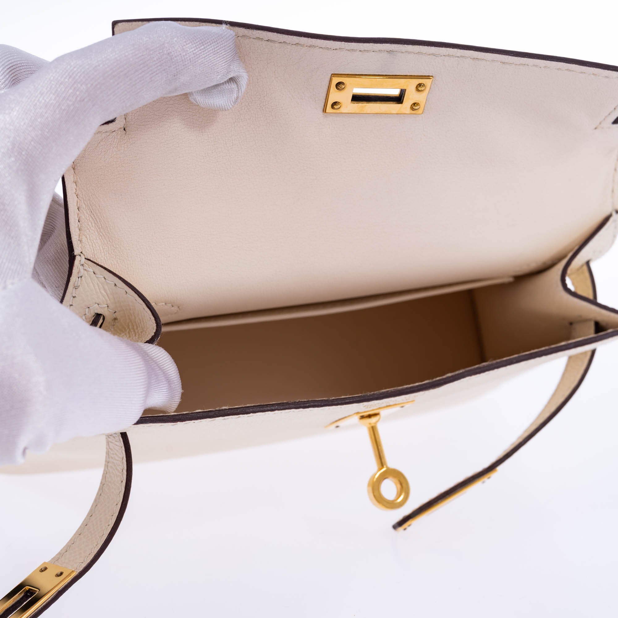 Hermès Mini Kelly 20 II Sellier Nata Epsom Gold Hardware