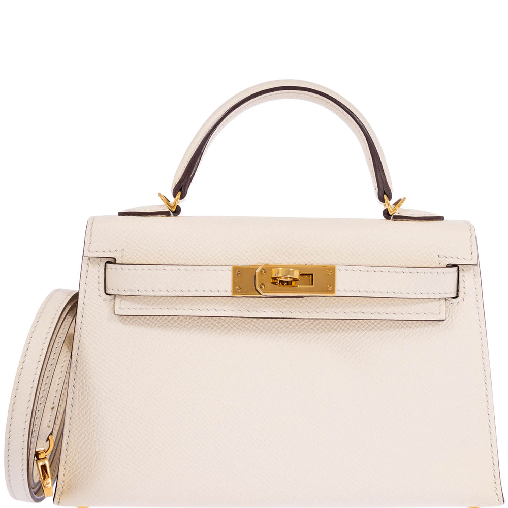 Hermès Mini Kelly 20 II Sellier Nata Epsom Gold Hardware