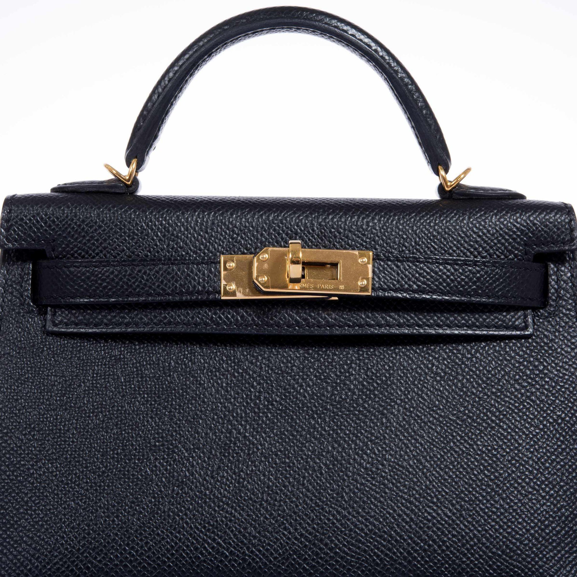 Hermès Mini Kelly 20 II Sellier Noir Epsom Gold Hardware