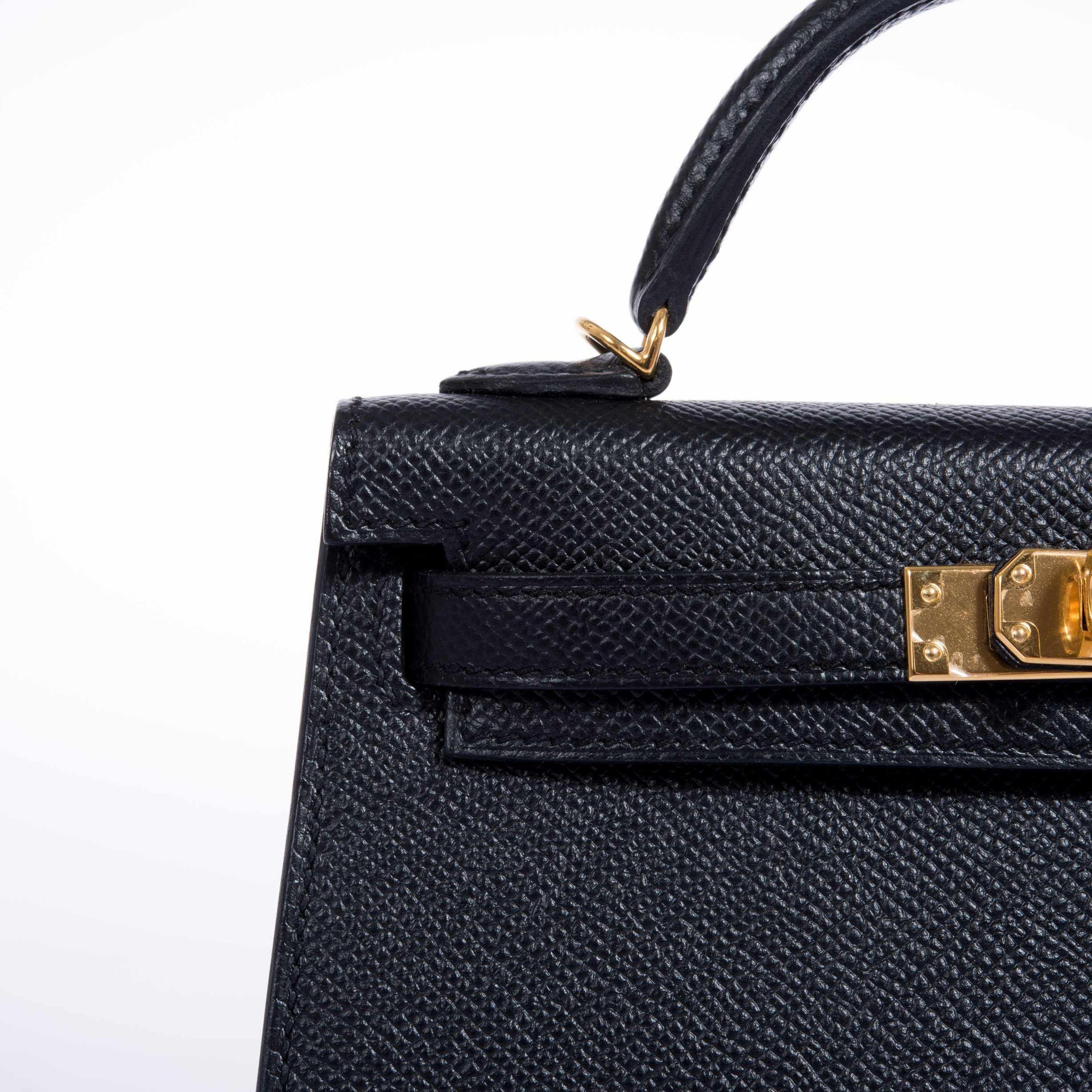 Hermès Mini Kelly 20 II Sellier Noir Epsom Gold Hardware