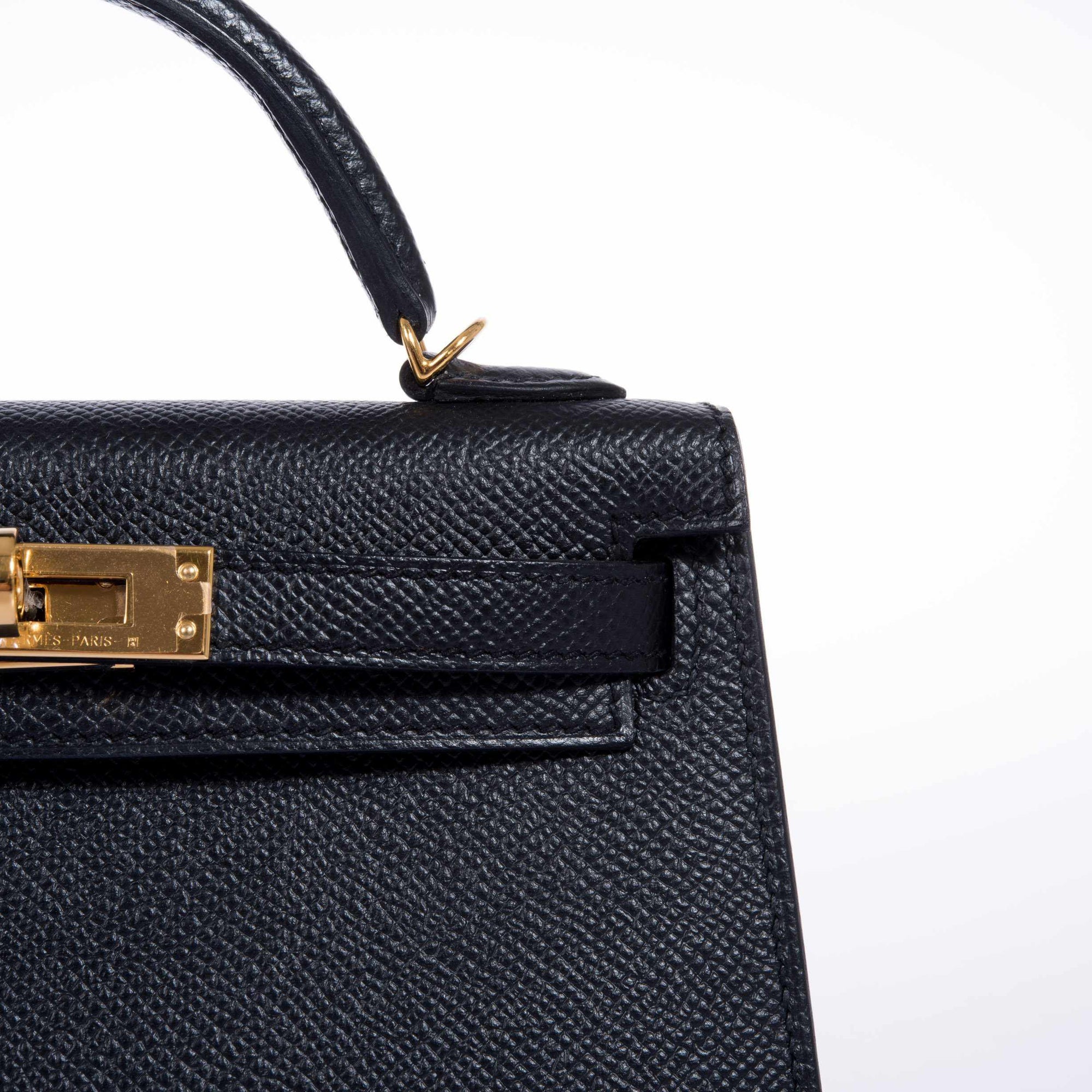 Hermès Mini Kelly 20 II Sellier Noir Epsom Gold Hardware