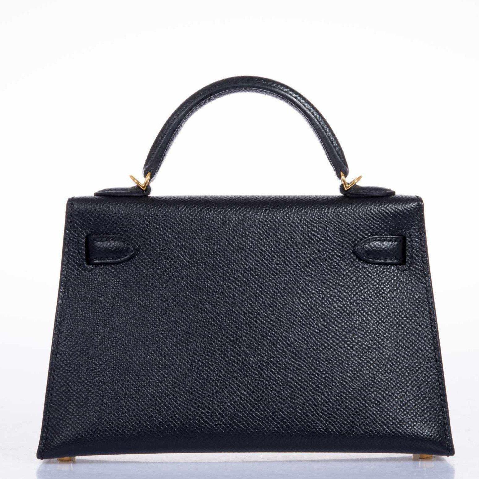 Hermès Mini Kelly 20 II Sellier Noir Epsom Gold Hardware