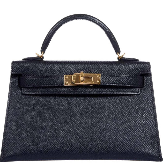 Hermès Mini Kelly 20 II Sellier Noir Epsom Gold Hardware