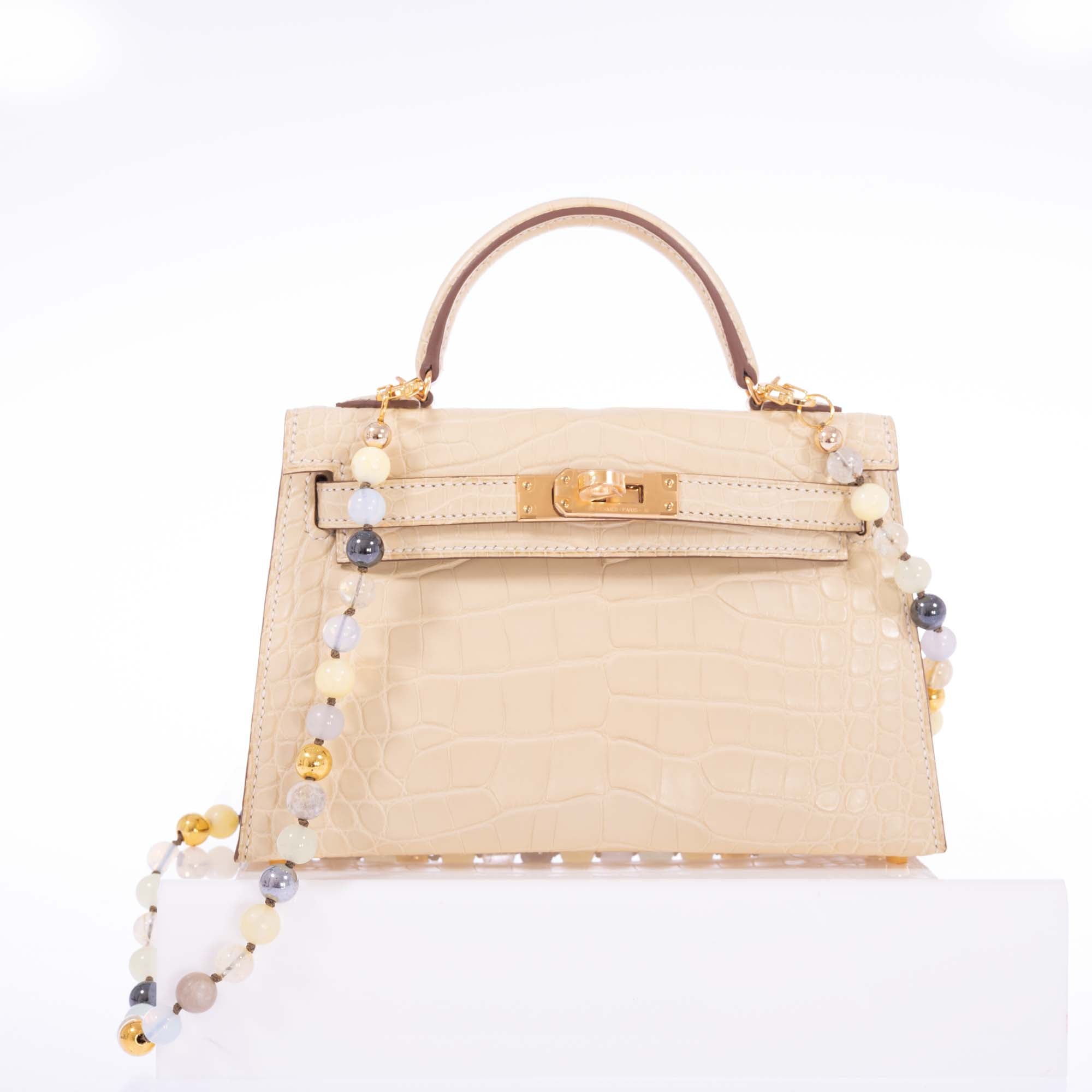 Hermès Mini Kelly 20 II Sellier Vanille Matte Alligator Gold Hardware