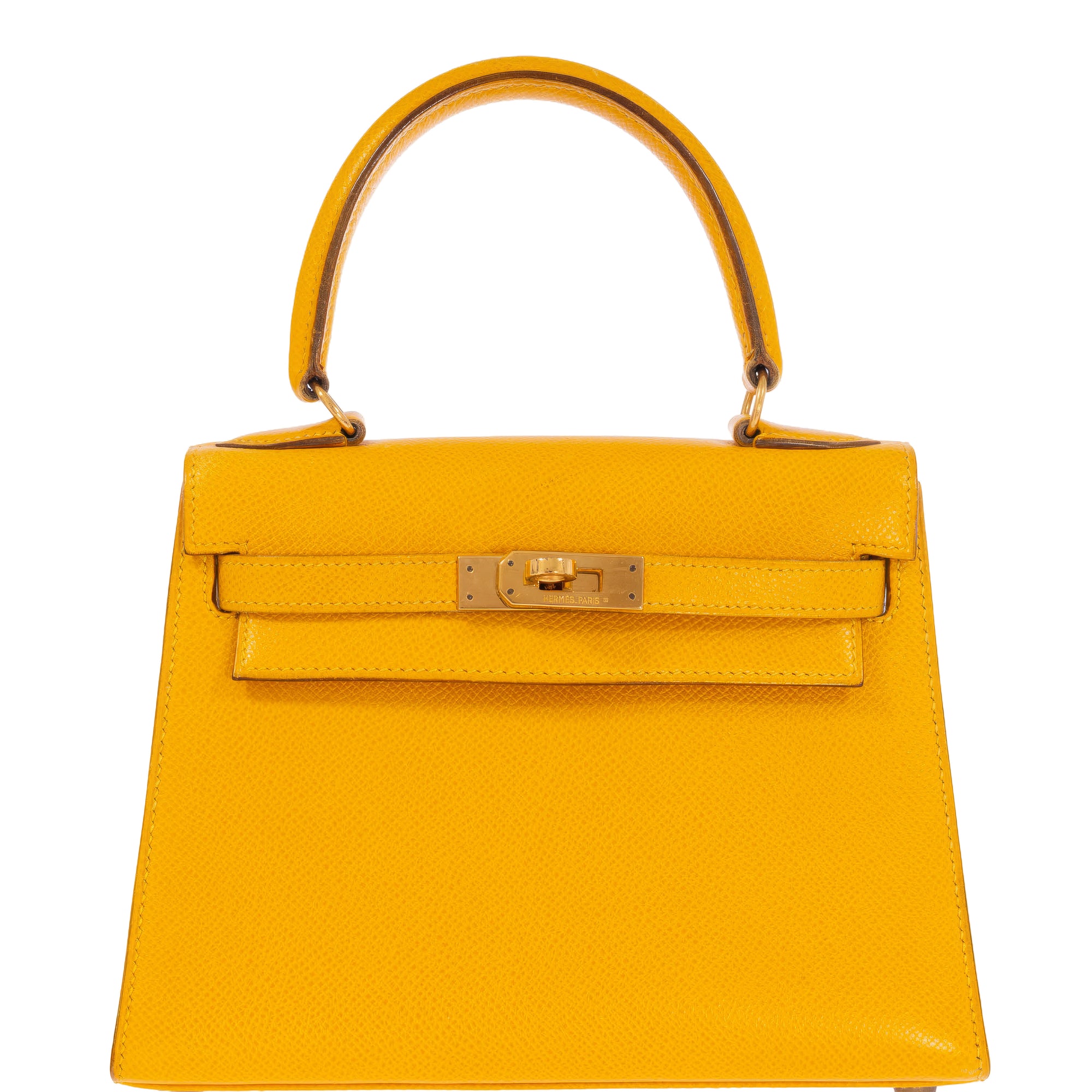 Hermès Mini Kelly 20 Sellier Jaune Courchevel Gold Hardware