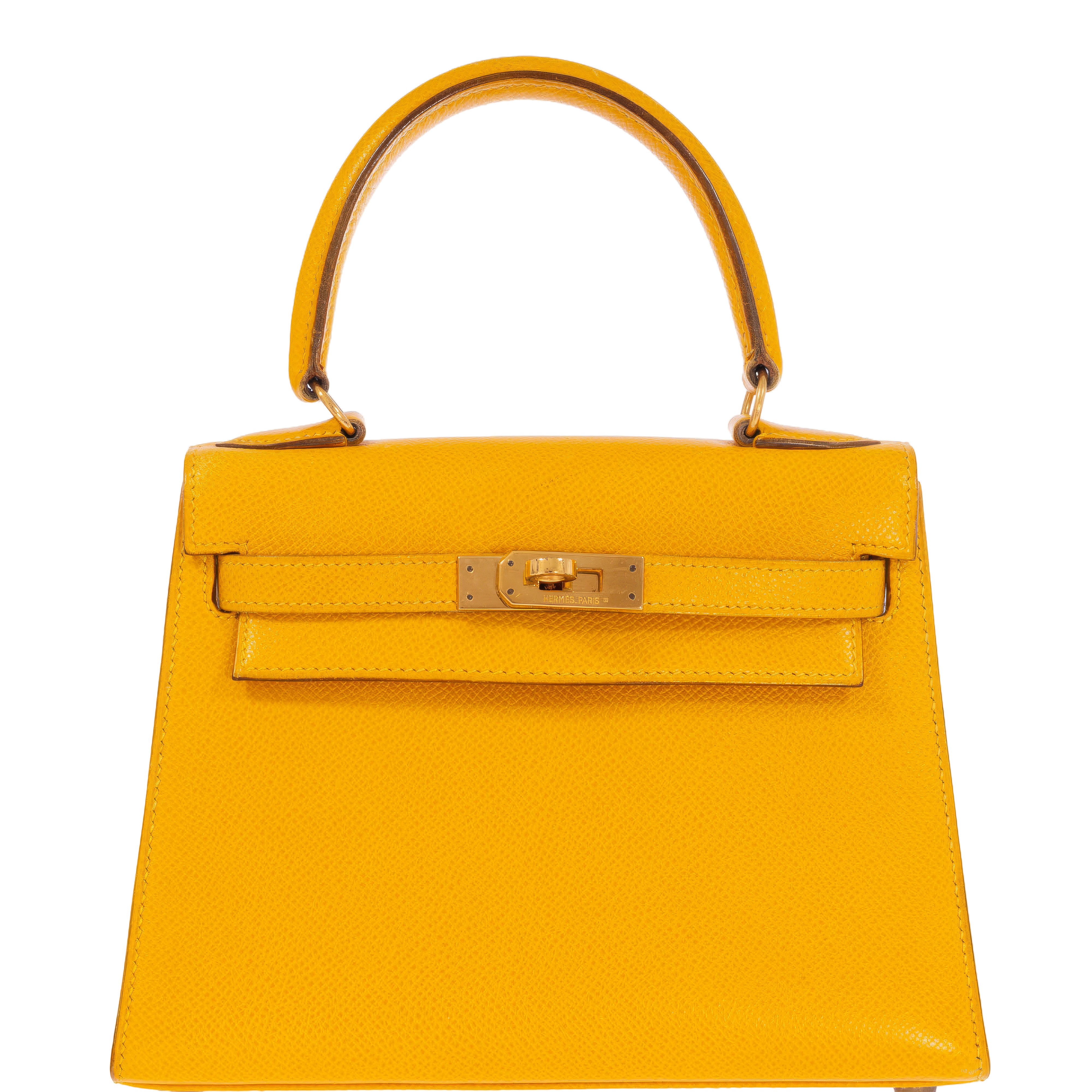 Hermès Mini Kelly 20 Sellier Jaune Courchevel Gold Hardware