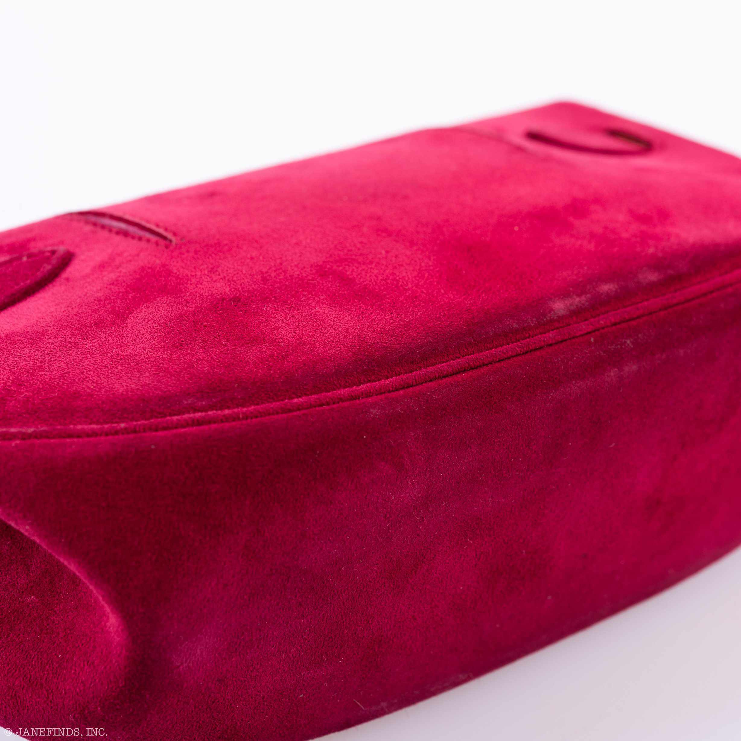 Hermès Mini Kelly Banana Belt Bag Framboise Doblis Suede Gold Hardware