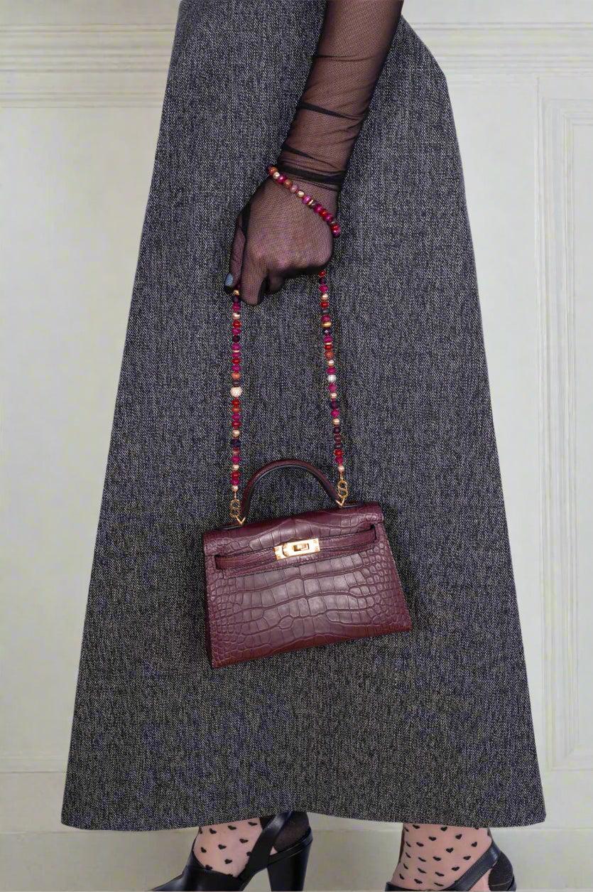 Hermès Mini Kelly II 20 Bordeaux Matte Alligator Gold Hardware